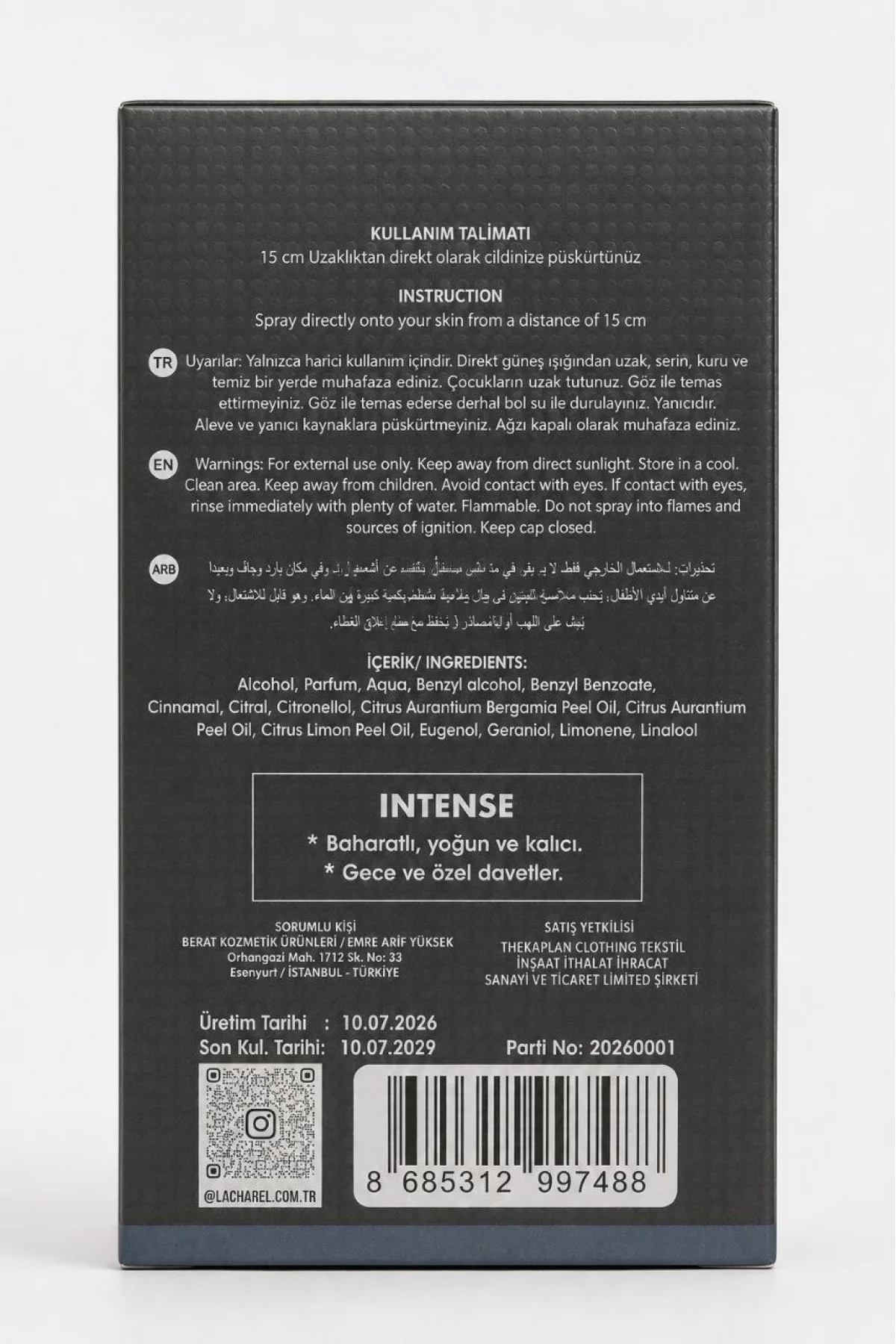 LACHAREL Intense ve Ambre 2li Kadın Parfüm Seti Eau De Parfum 2x50 ML