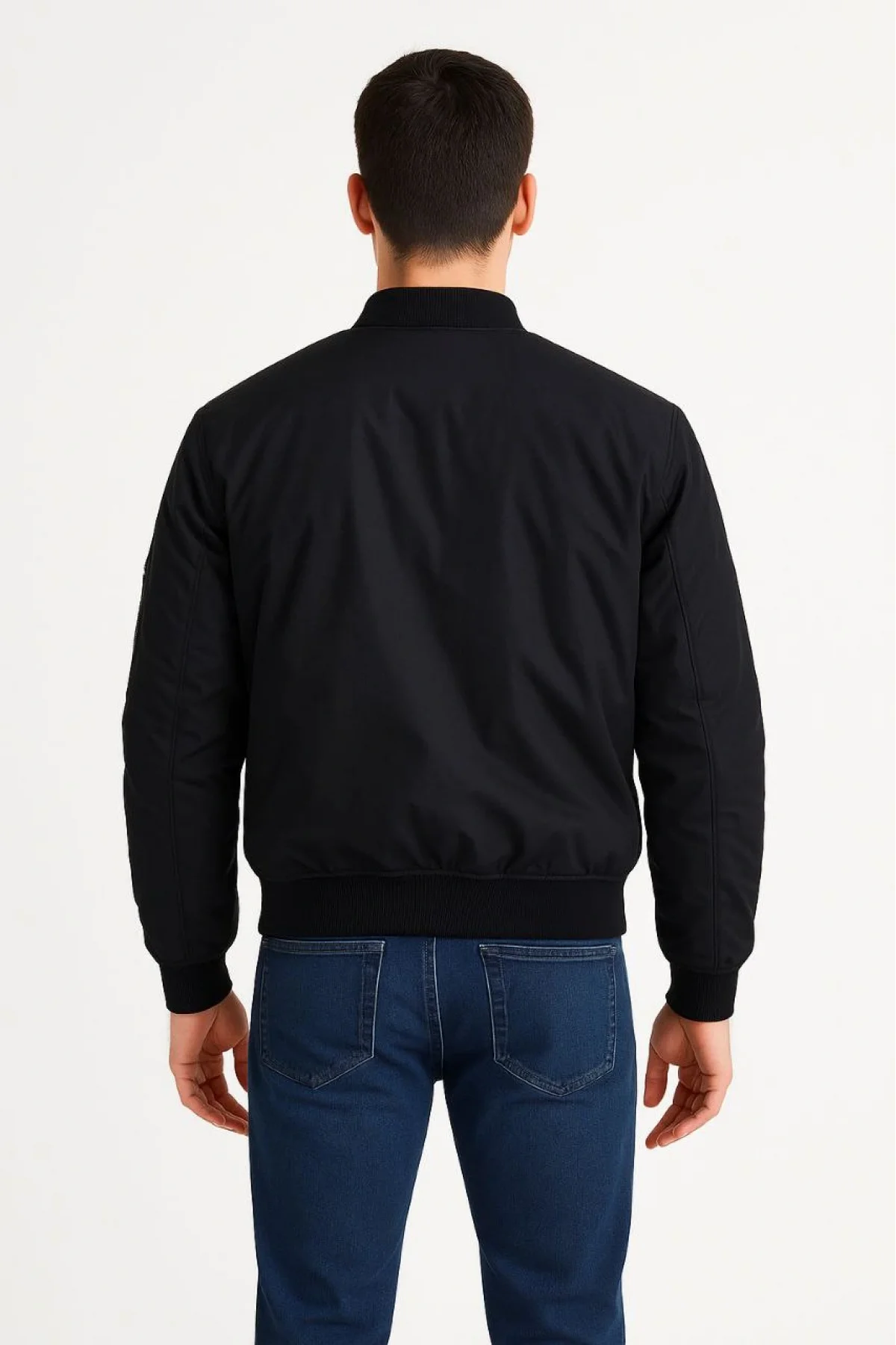 Arka Bomber Ceket - Siyah