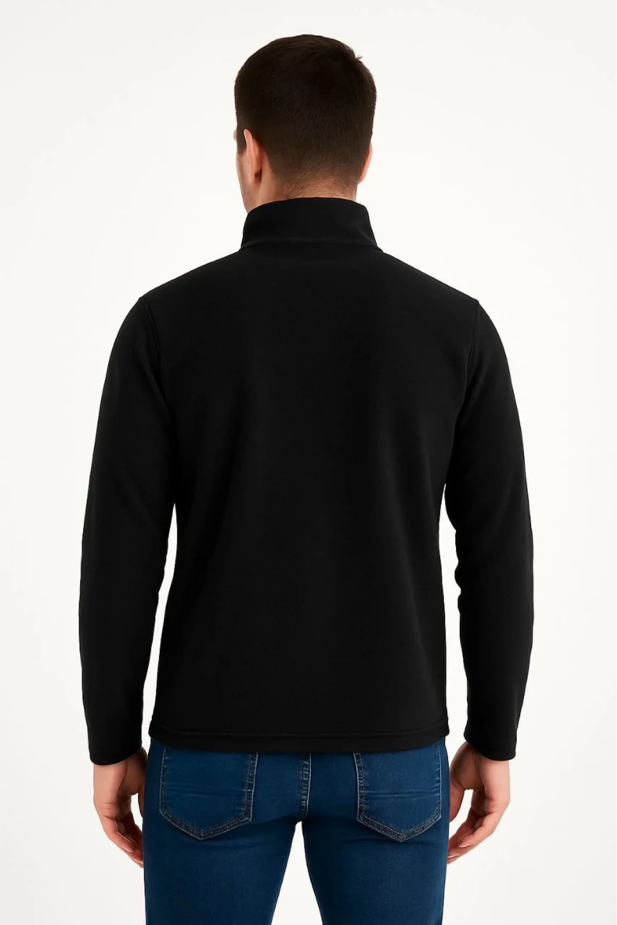 Ön Polar Kazak Dik Yaka - Siyah