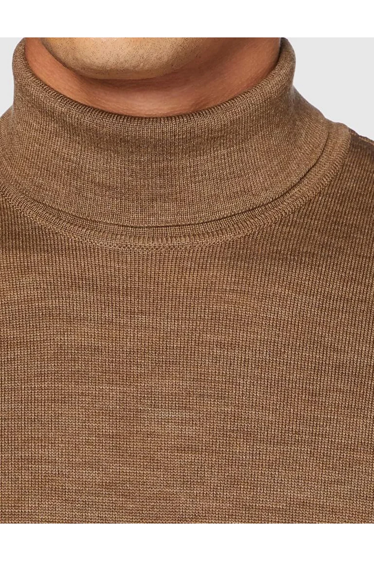 Erkek Tam Boğazlı Balıkçı Yaka Kazak Uzun Kol Düz Dokuma Triko - Vizyon