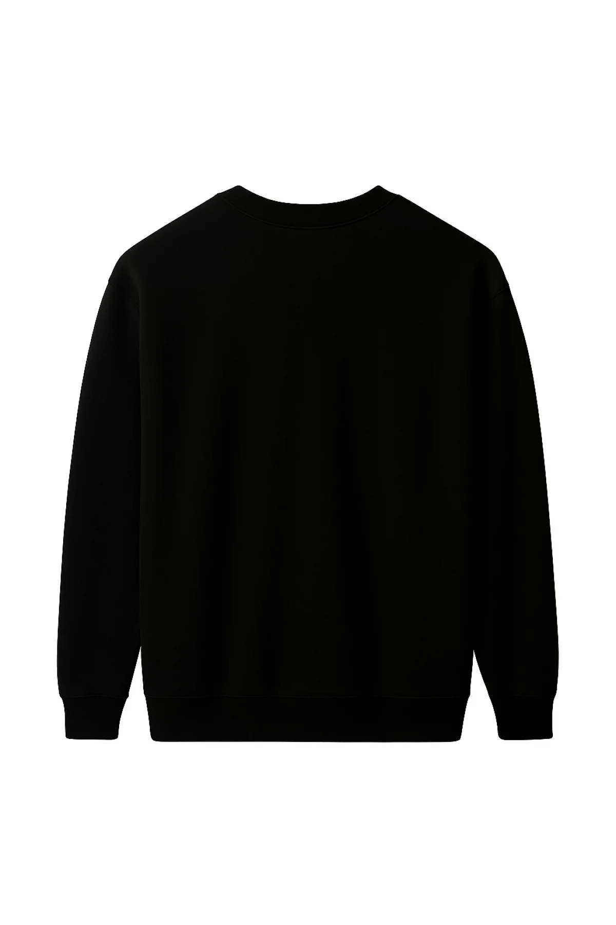Ön Üç İplik Biskilet Yaka Sweatshirt- Siyah