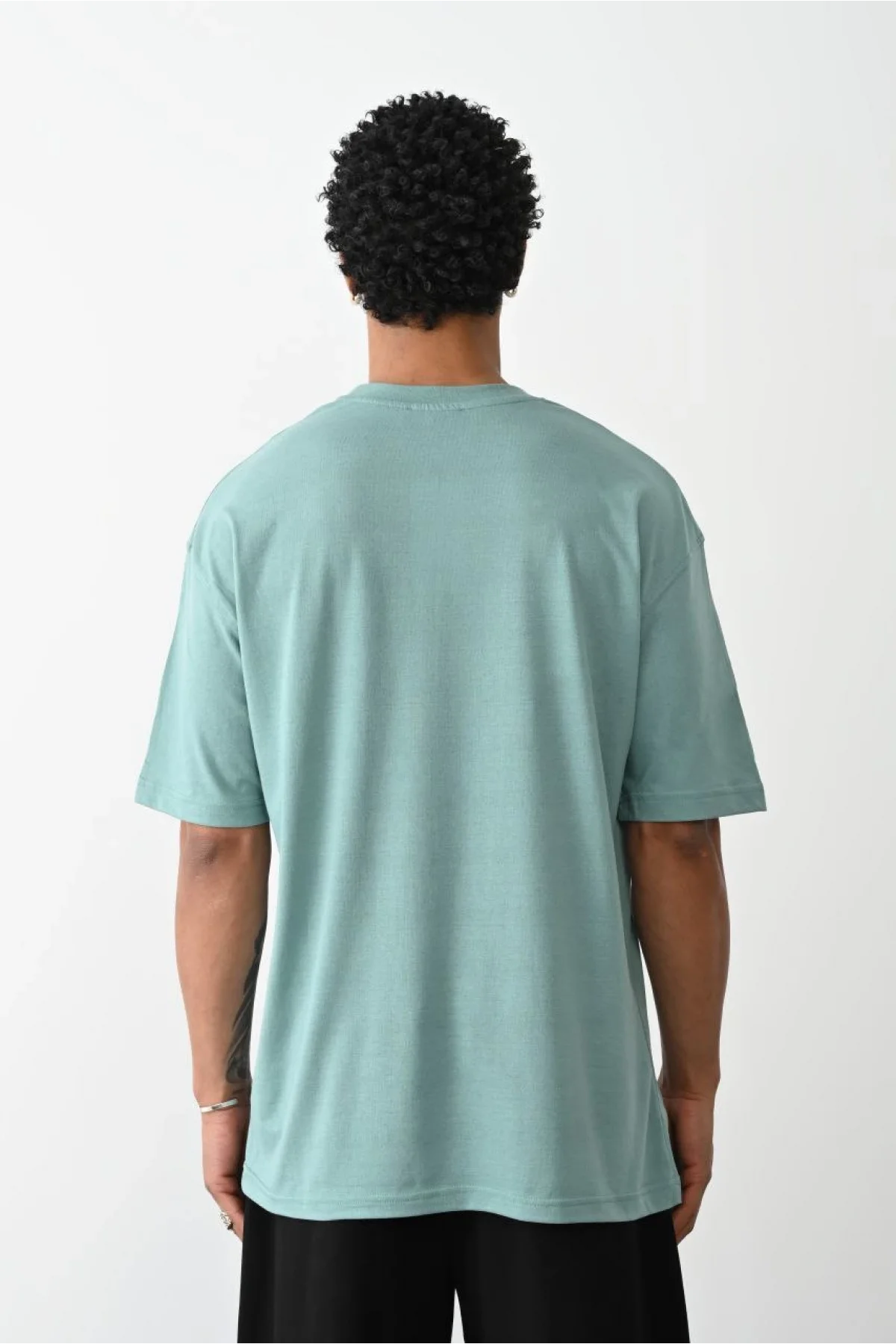 Erkek düz Basic Bisiklet Yaka Kısa kol T-Shirt - Açık Mavi