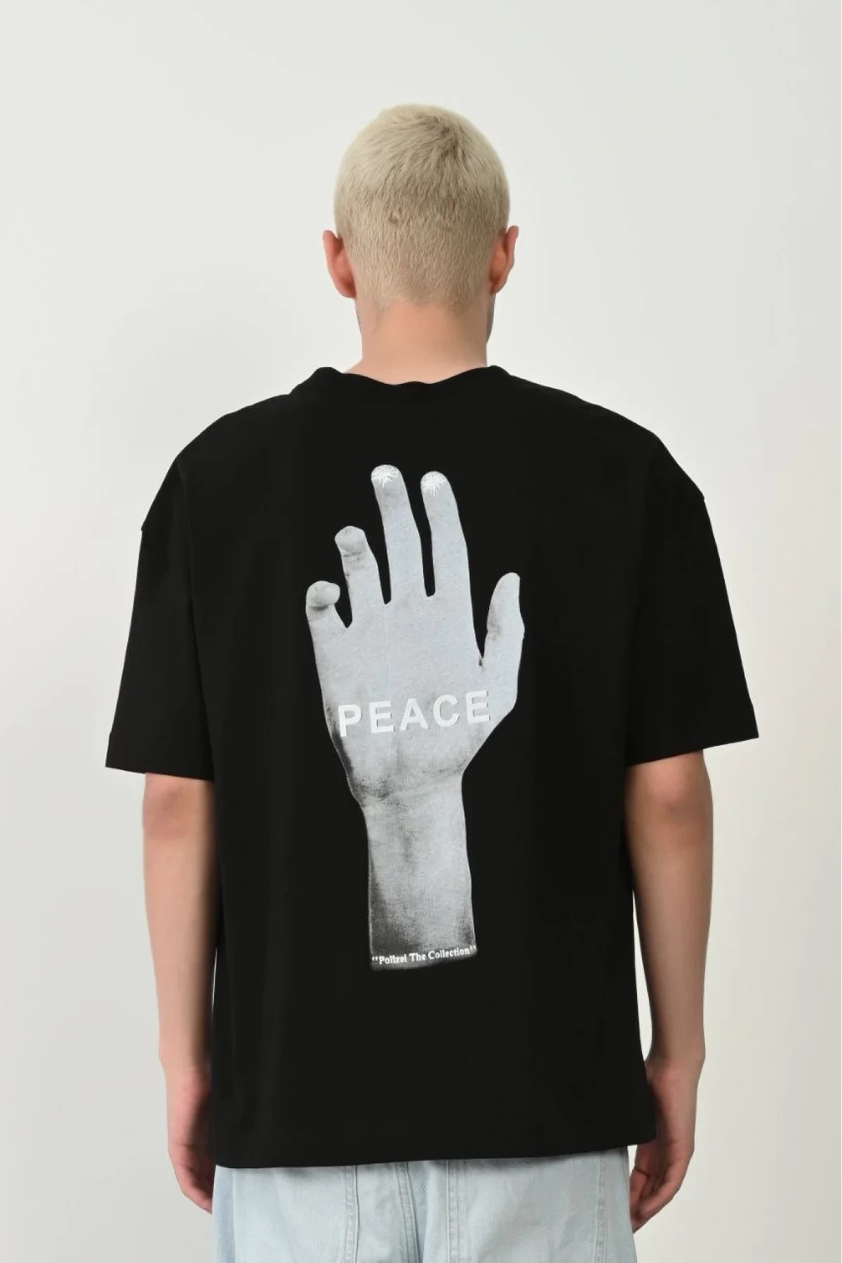 Erkek Baskılı T-Shirt Kısa Kol Bisiklet Yaka Rahat Kalıp Tişört - Siyah