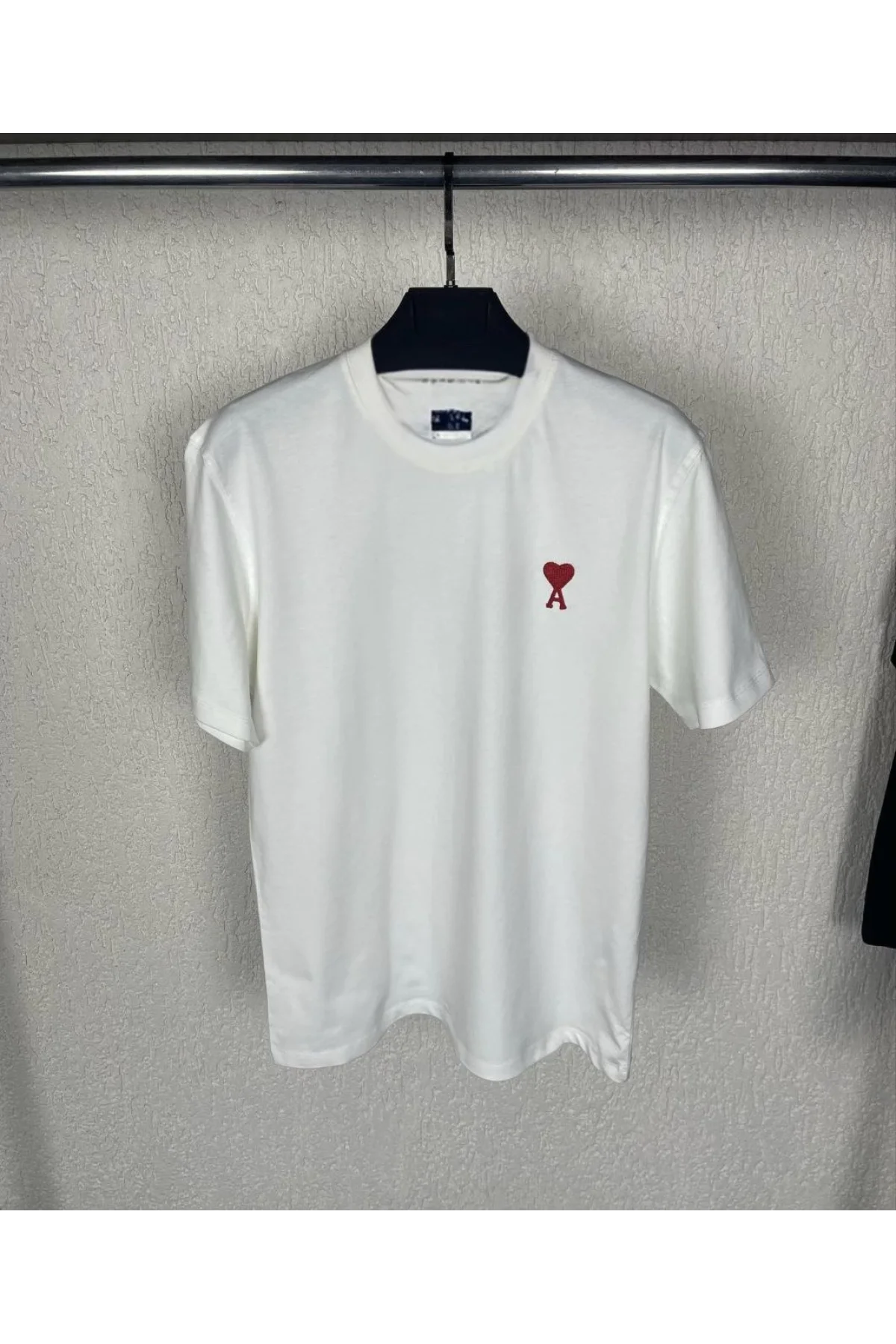 Unisex Bisiklet Yaka Baskılı Oversize T-Shirt - Beyaz