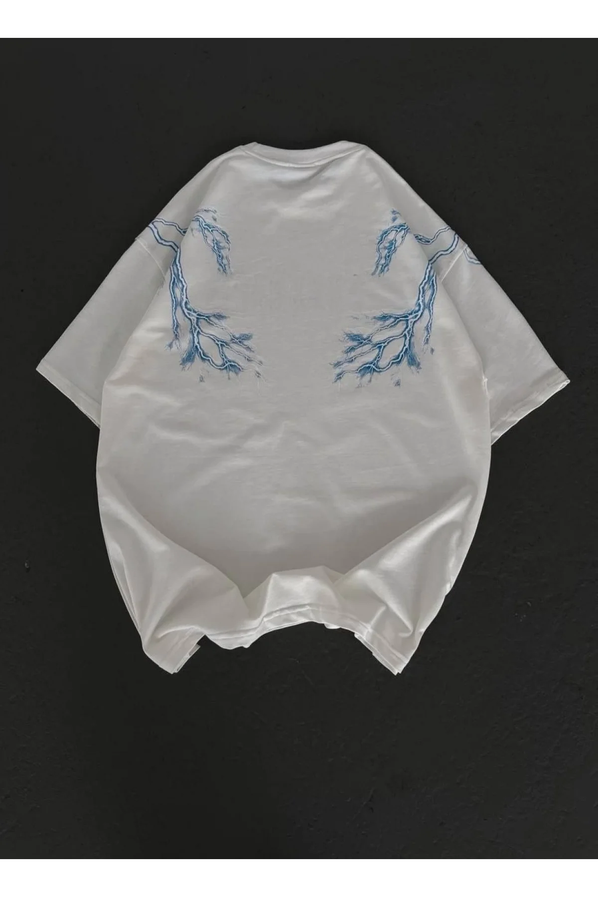 Erkek Bisiklet Yaka Baskılı Kısa kol T-Shirt - Beyaz