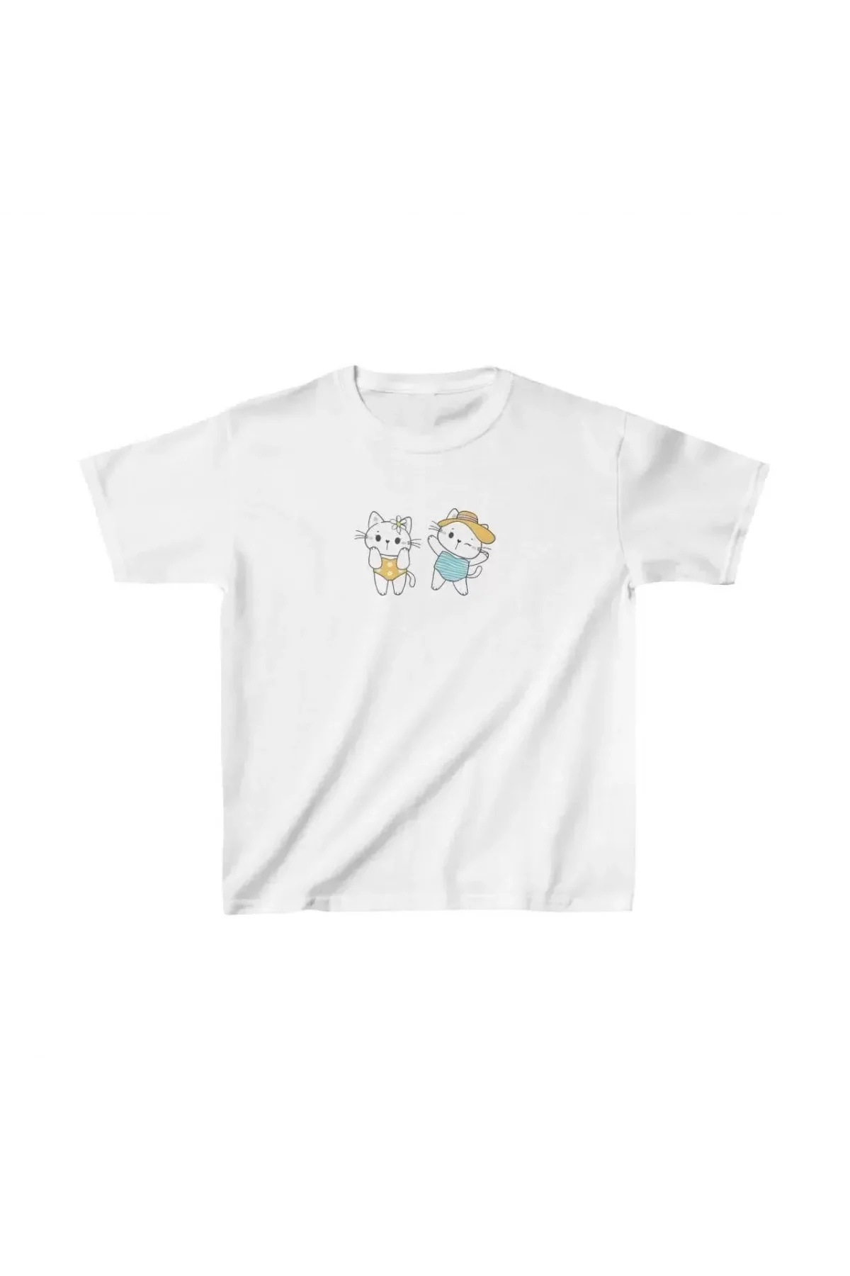 Unisex Çocuk Baskılı T-Shirt - Beyaz