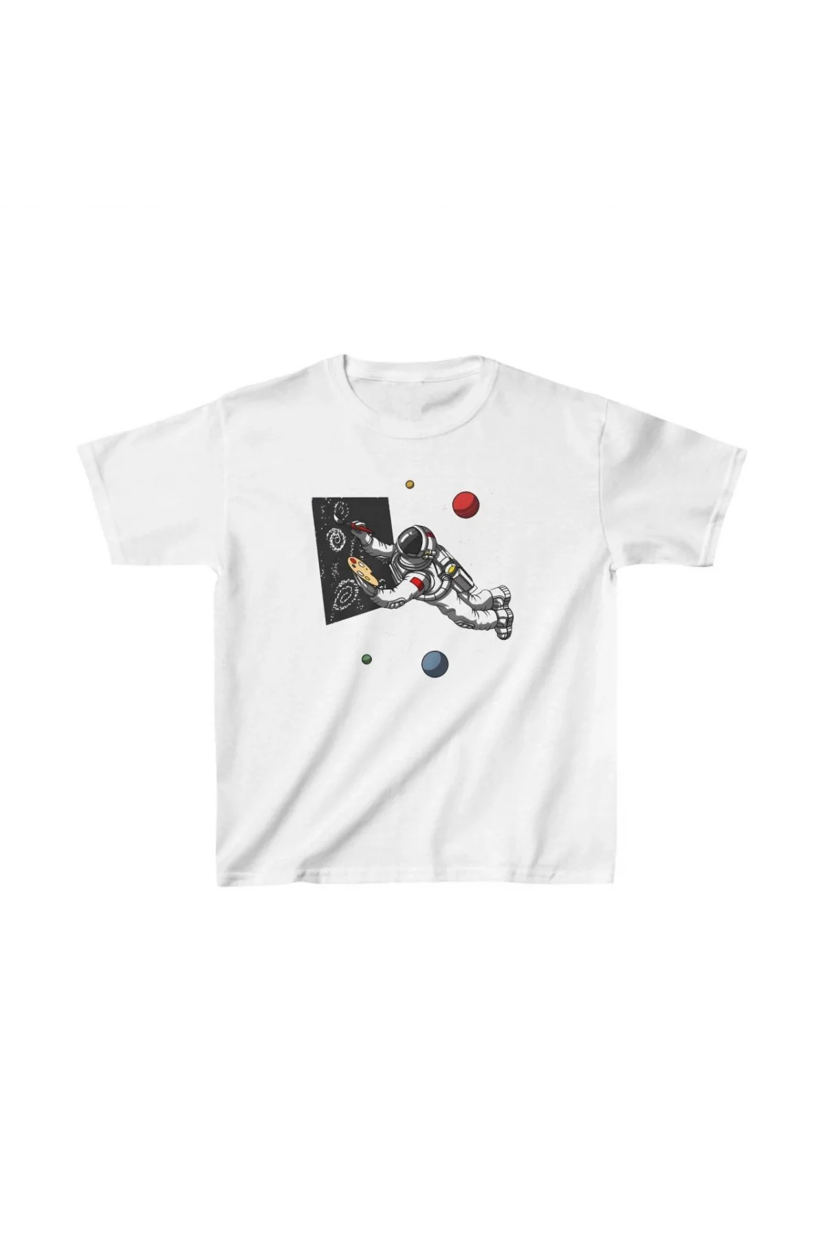 Unisex Çocuk Baskılı T-Shirt - Beyaz