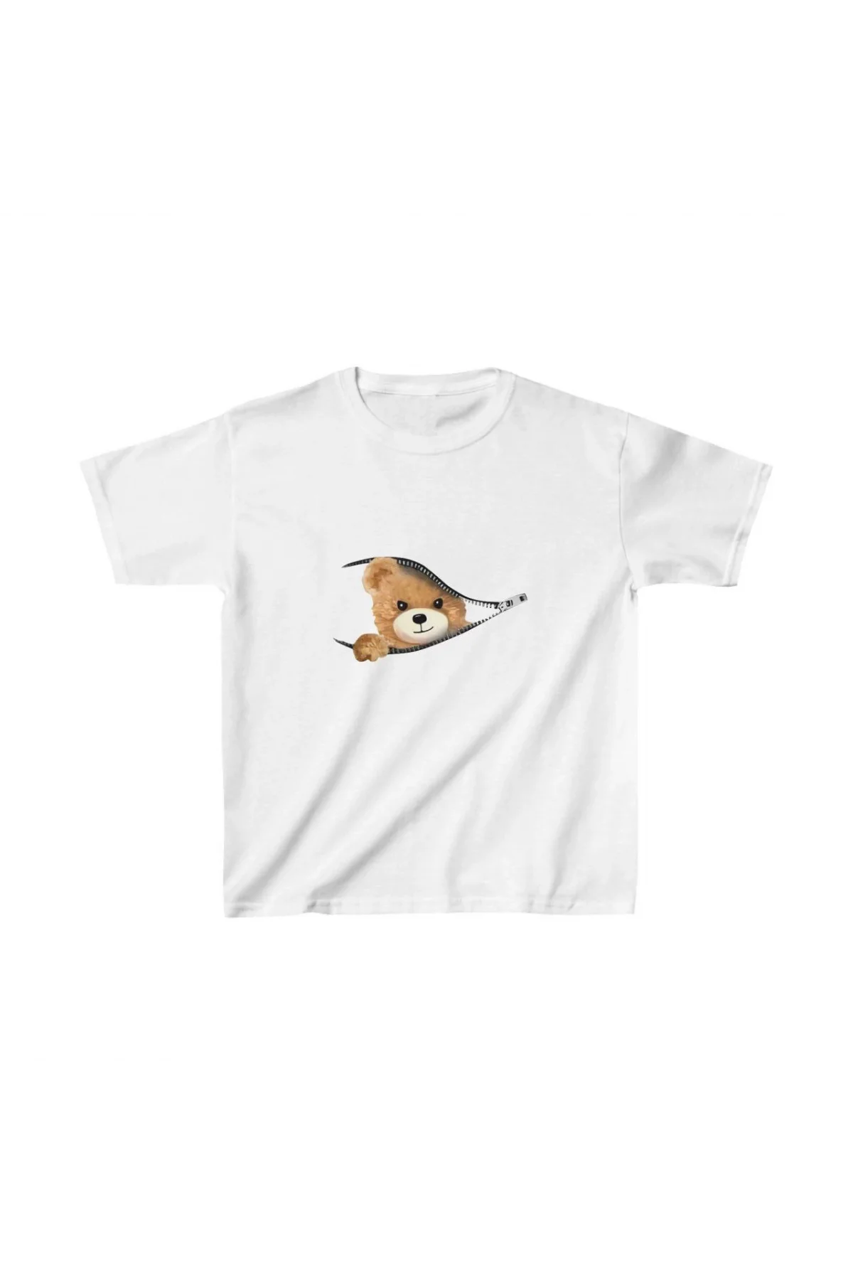 Unisex Çocuk Baskılı T-Shirt - Beyaz