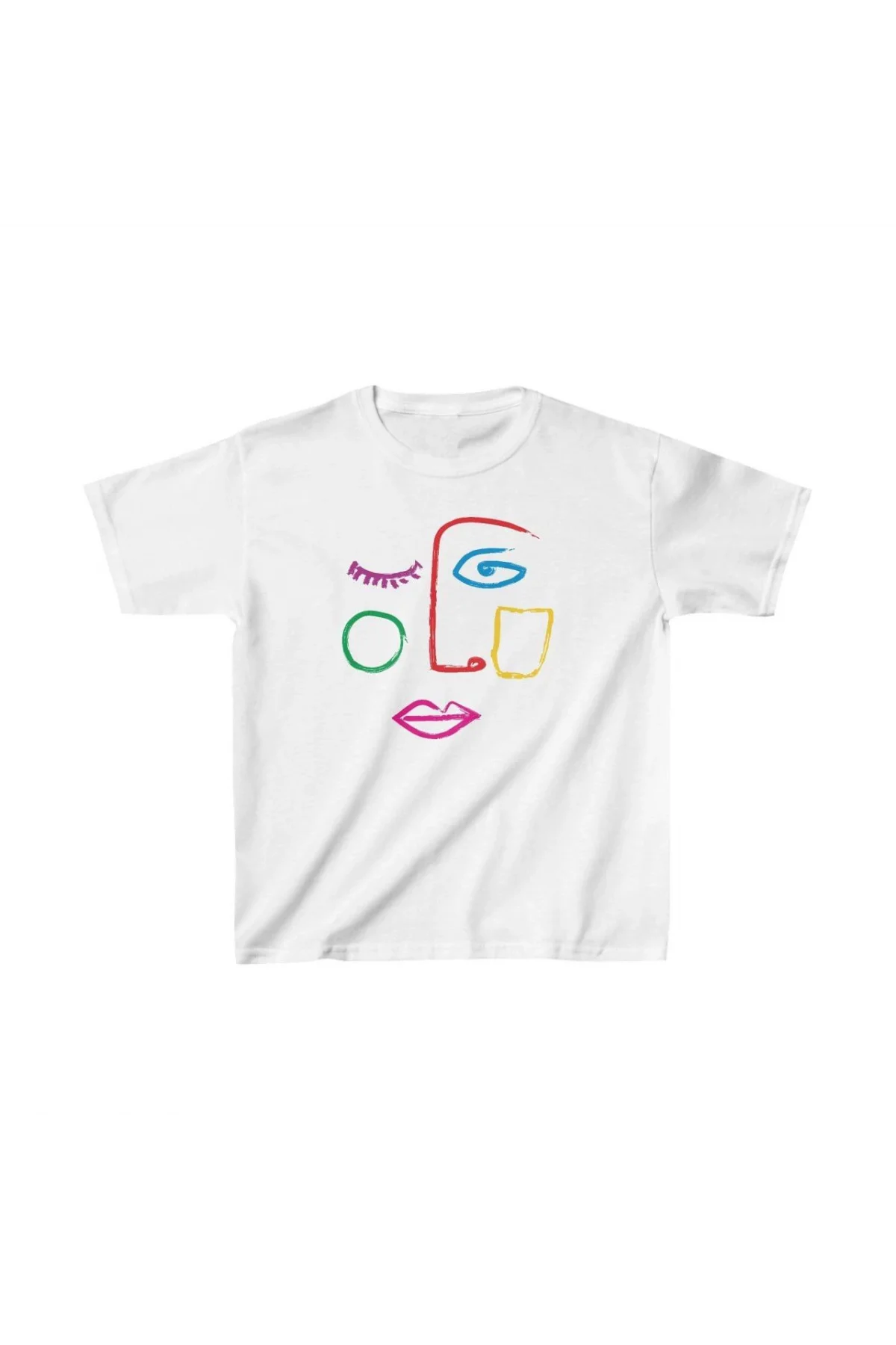Unisex Çocuk Baskılı T-Shirt - Beyaz