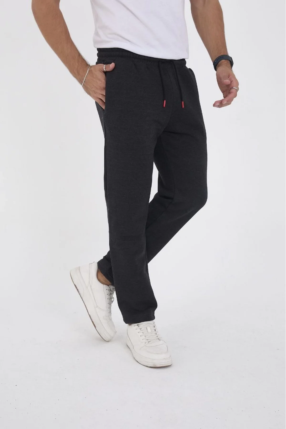 Erkek Üç İplik Basic Eşofman Pantolon - Antrasit
