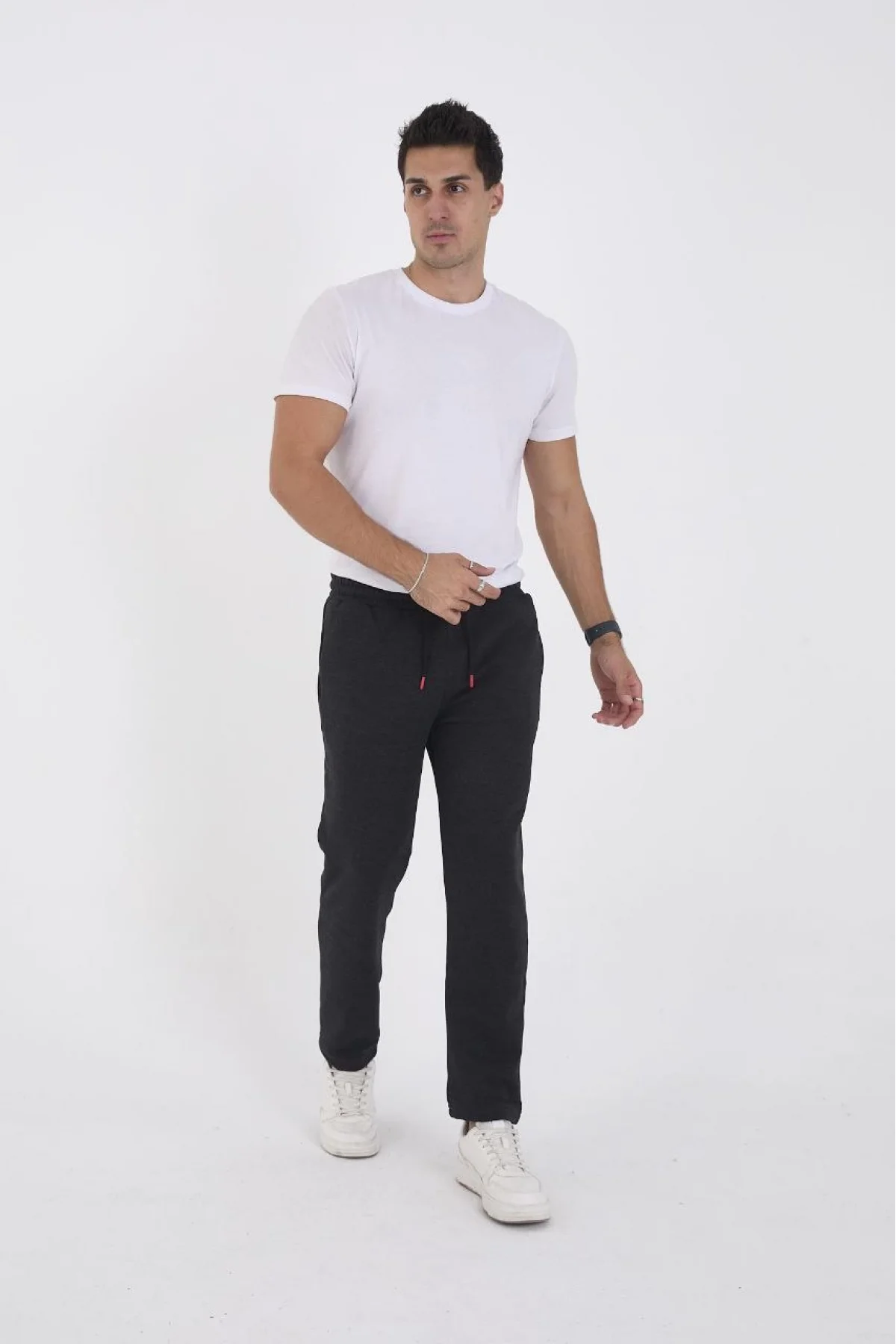 Erkek Üç İplik Basic Eşofman Pantolon - Antrasit