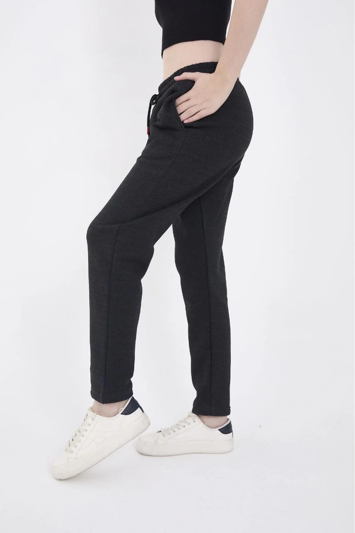 Unisex Üç İplik Basic Eşofman Pantolon - Antrasit