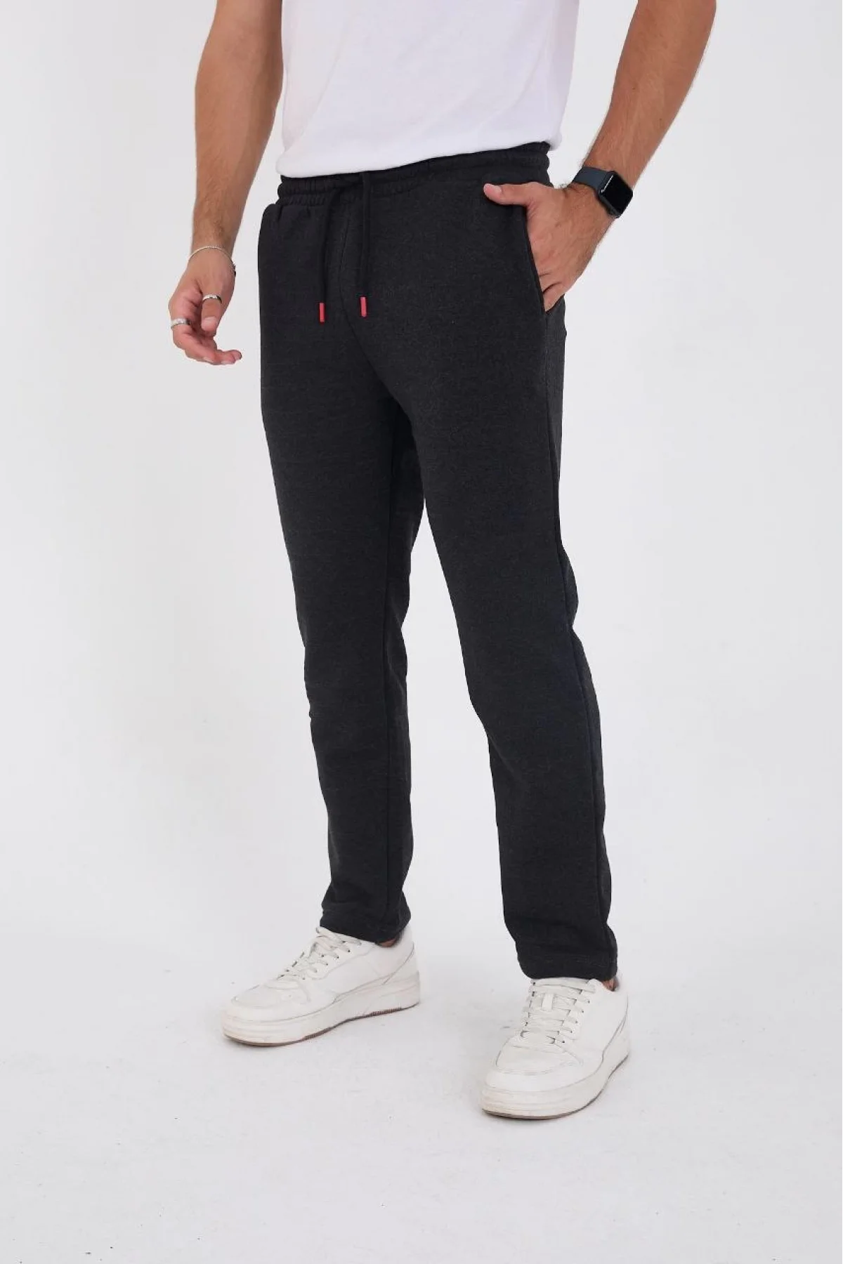 Erkek Üç İplik Basic Eşofman Pantolon - Antrasit