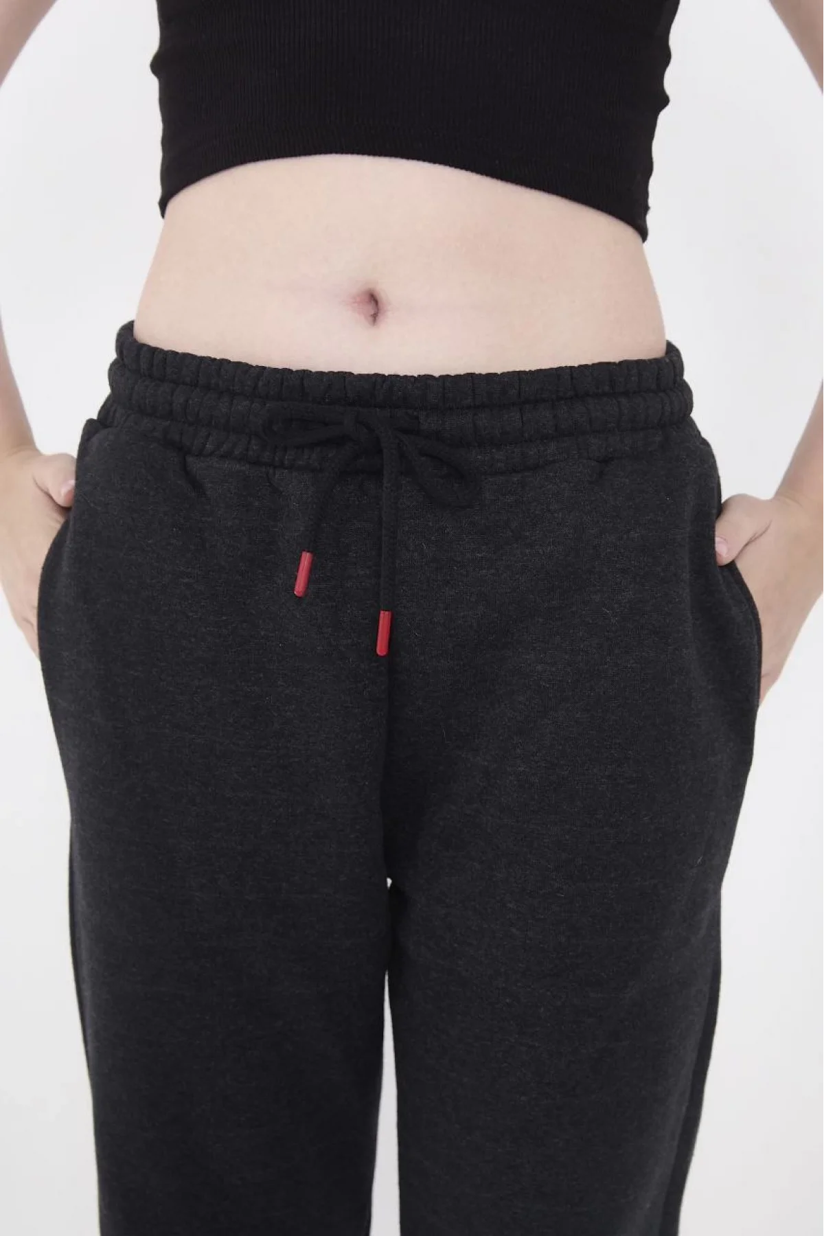 Unisex Üç İplik Basic Eşofman Pantolon - Antrasit