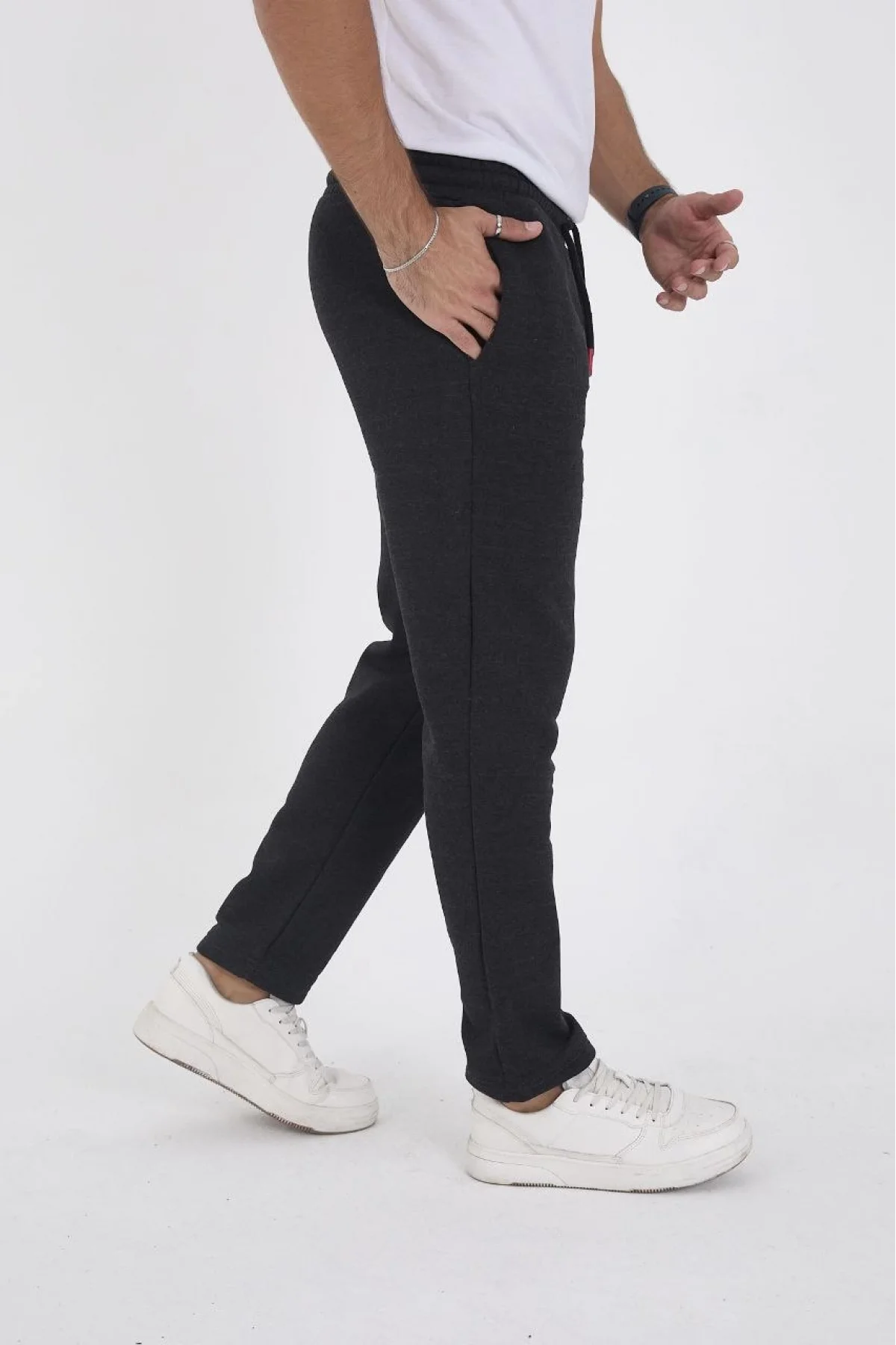 Erkek Üç İplik Basic Eşofman Pantolon - Antrasit