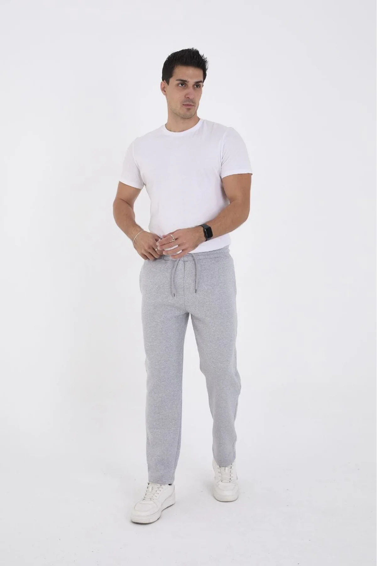 Erkek Üç İplik Basic Eşofman Pantolon - Gri