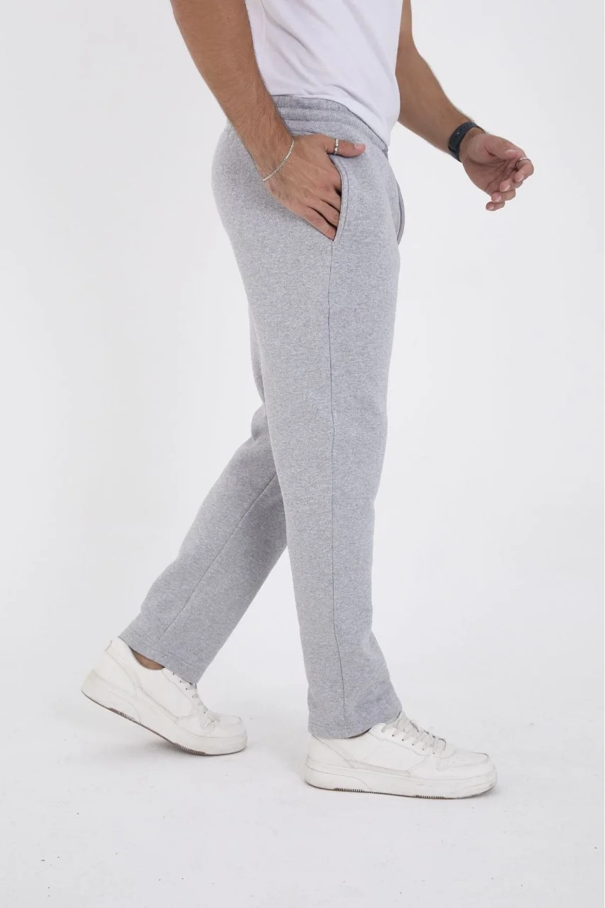 Erkek Üç İplik Basic Eşofman Pantolon - Gri