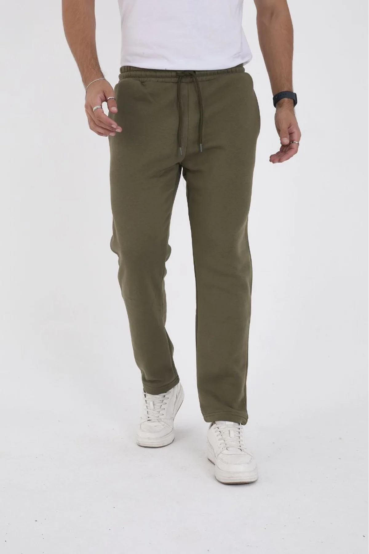 Erkek Üç İplik Basic Eşofman Pantolon - Haki