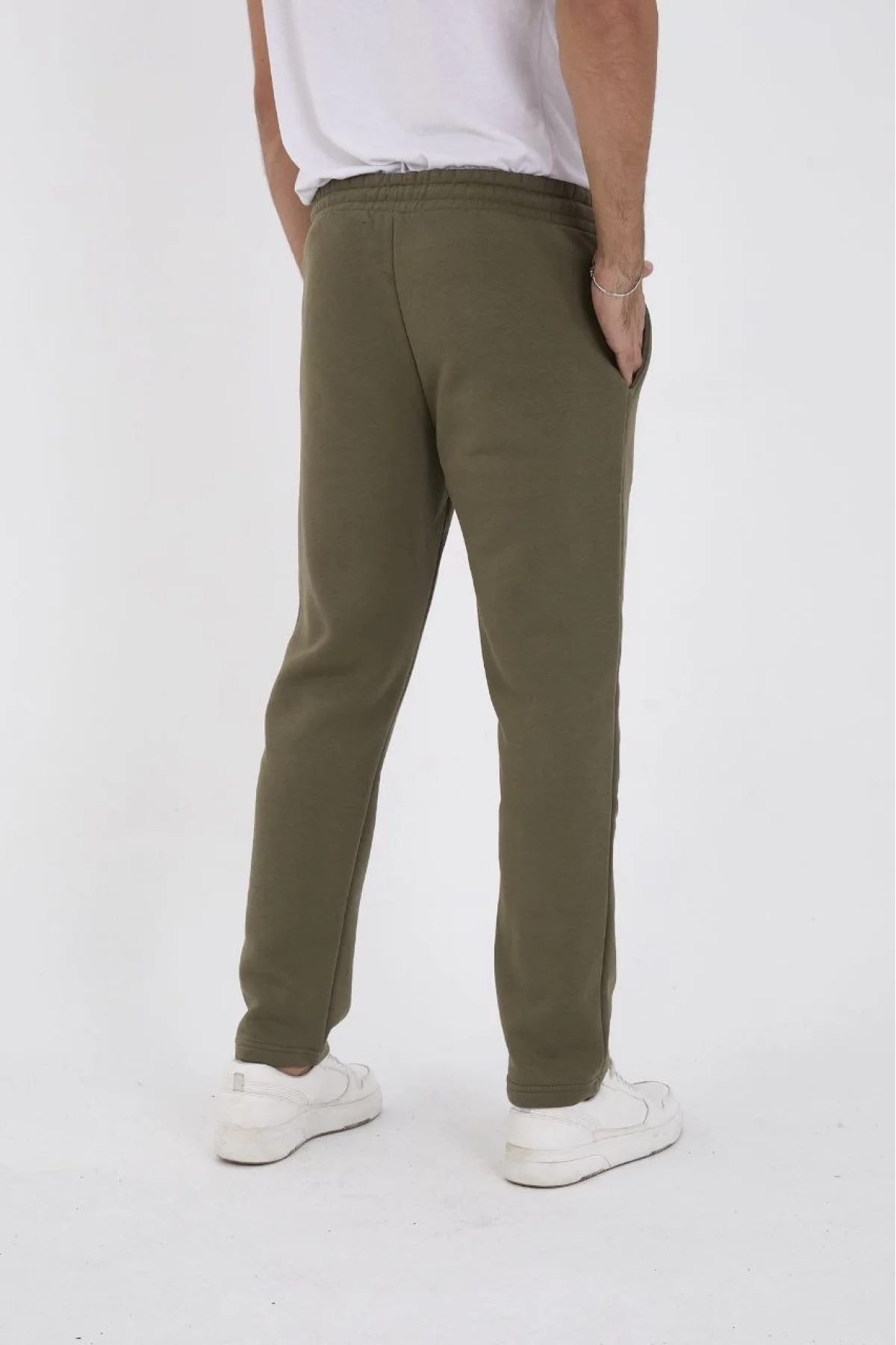 Erkek Üç İplik Basic Eşofman Pantolon - Haki