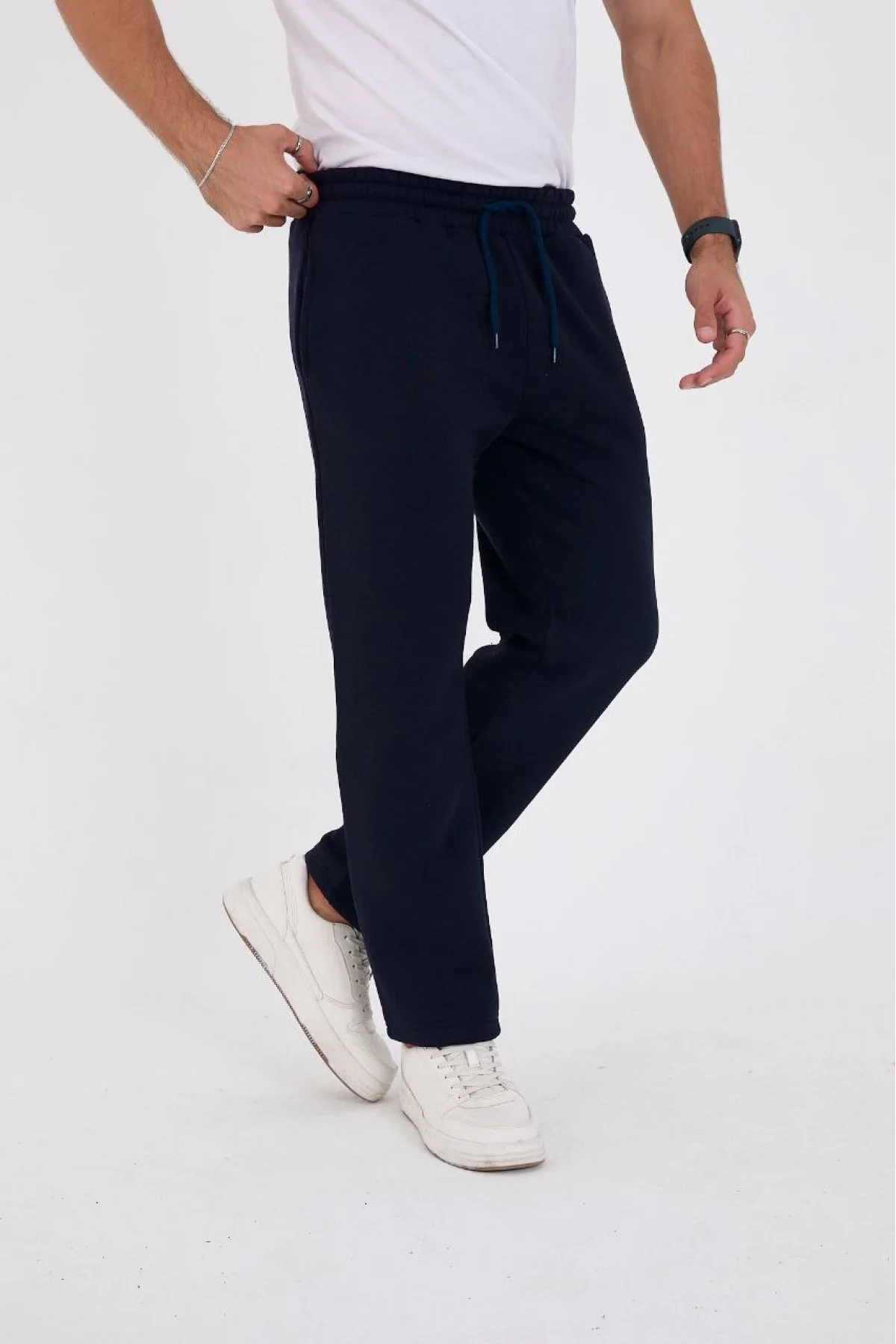 Unisex Üç İplik Basic Eşofman Özel Tasarım Pantolon - Lacivert