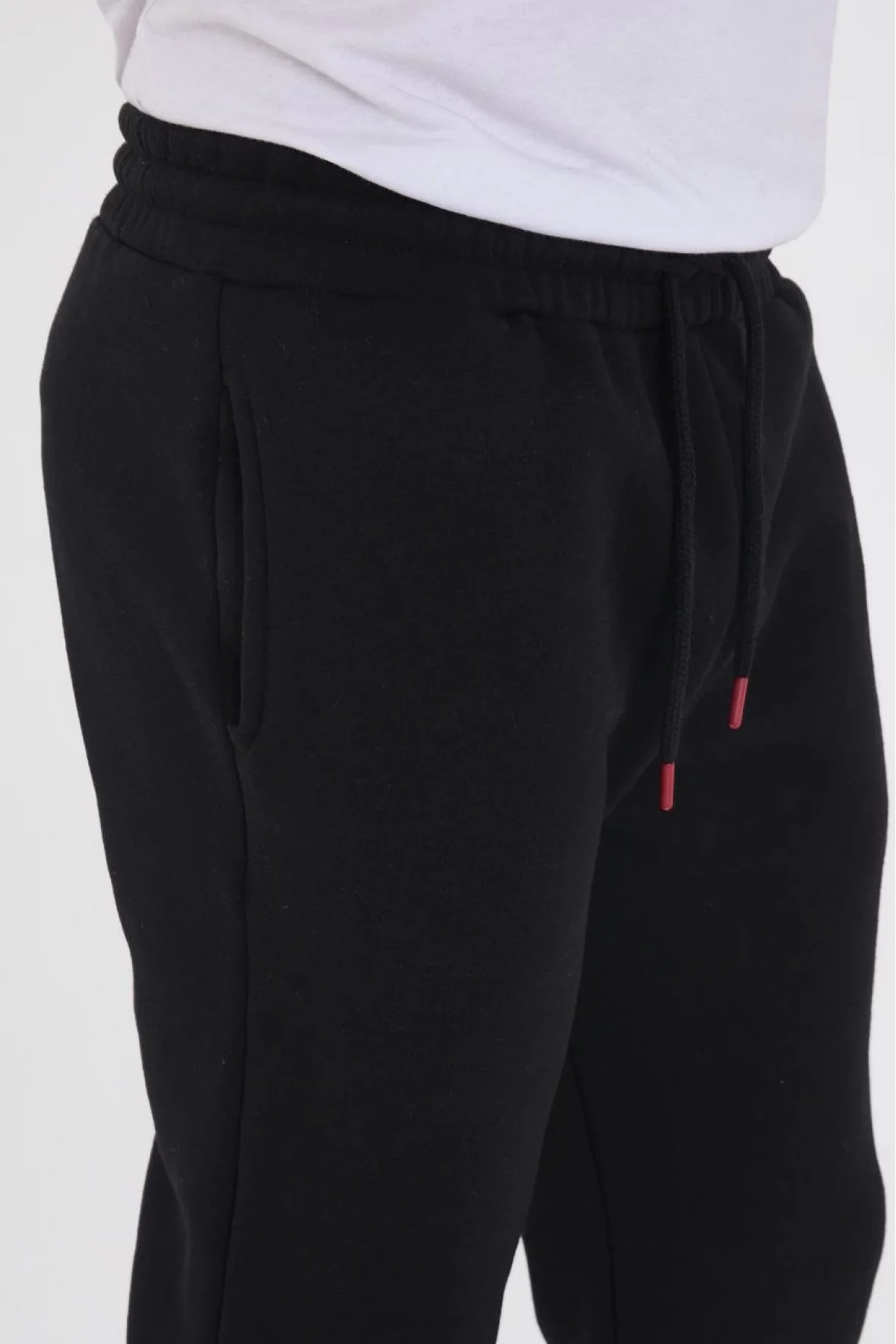 Erkek Üç İplik Basic Eşofman Pantolon - Siyah