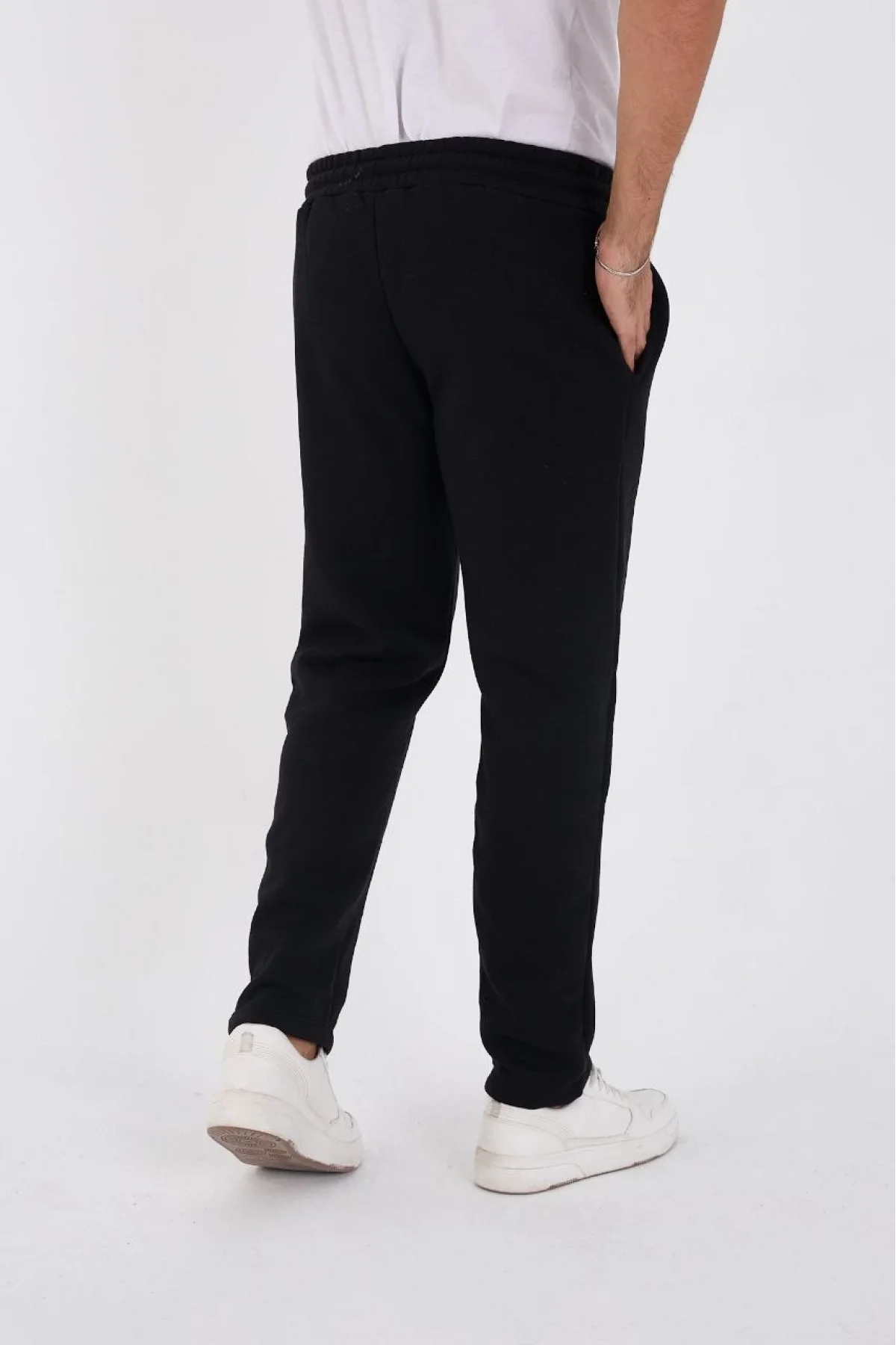 Erkek Üç İplik Basic Eşofman Pantolon - Siyah