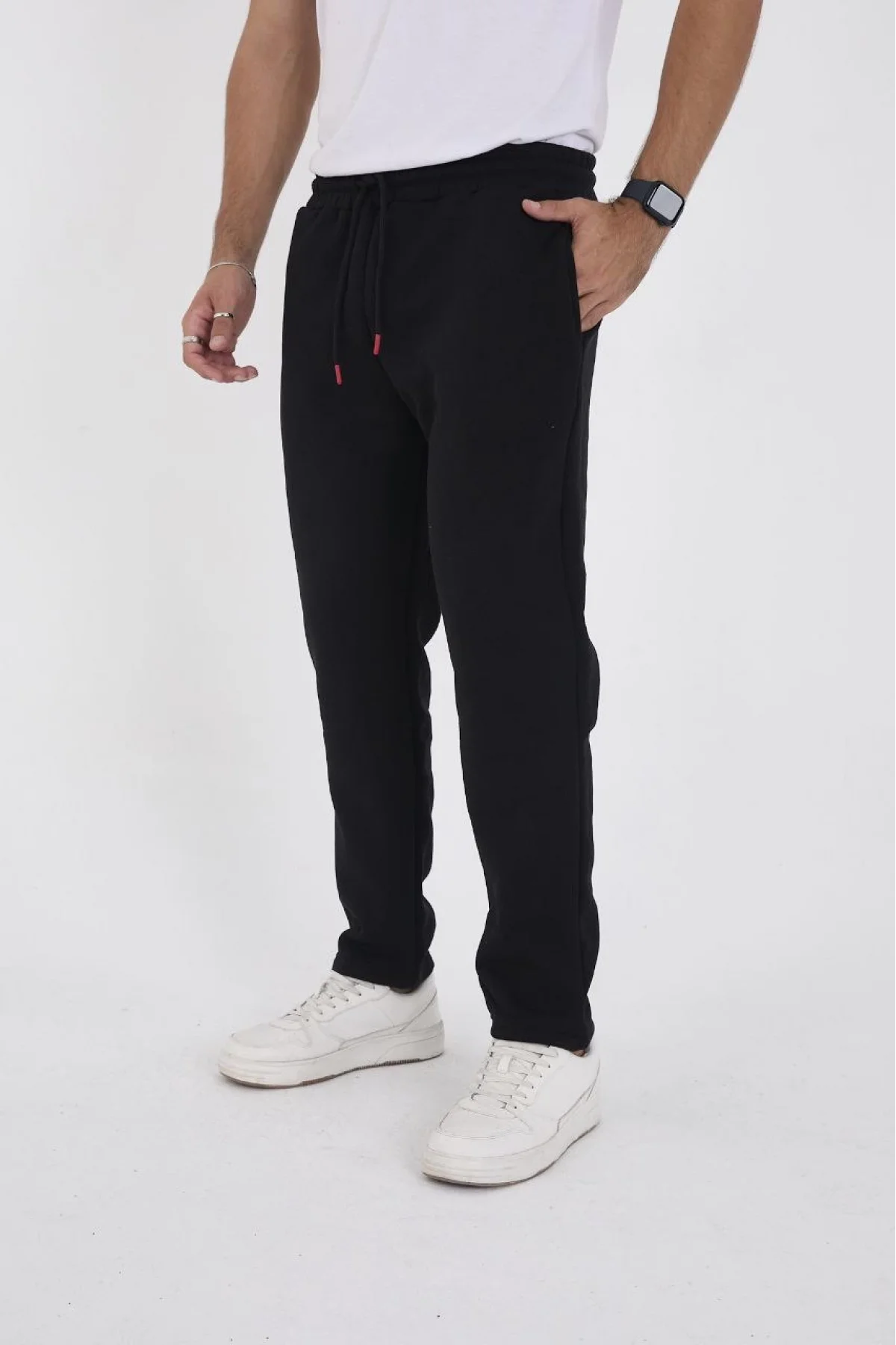 Erkek Üç İplik Basic Eşofman Pantolon - Siyah