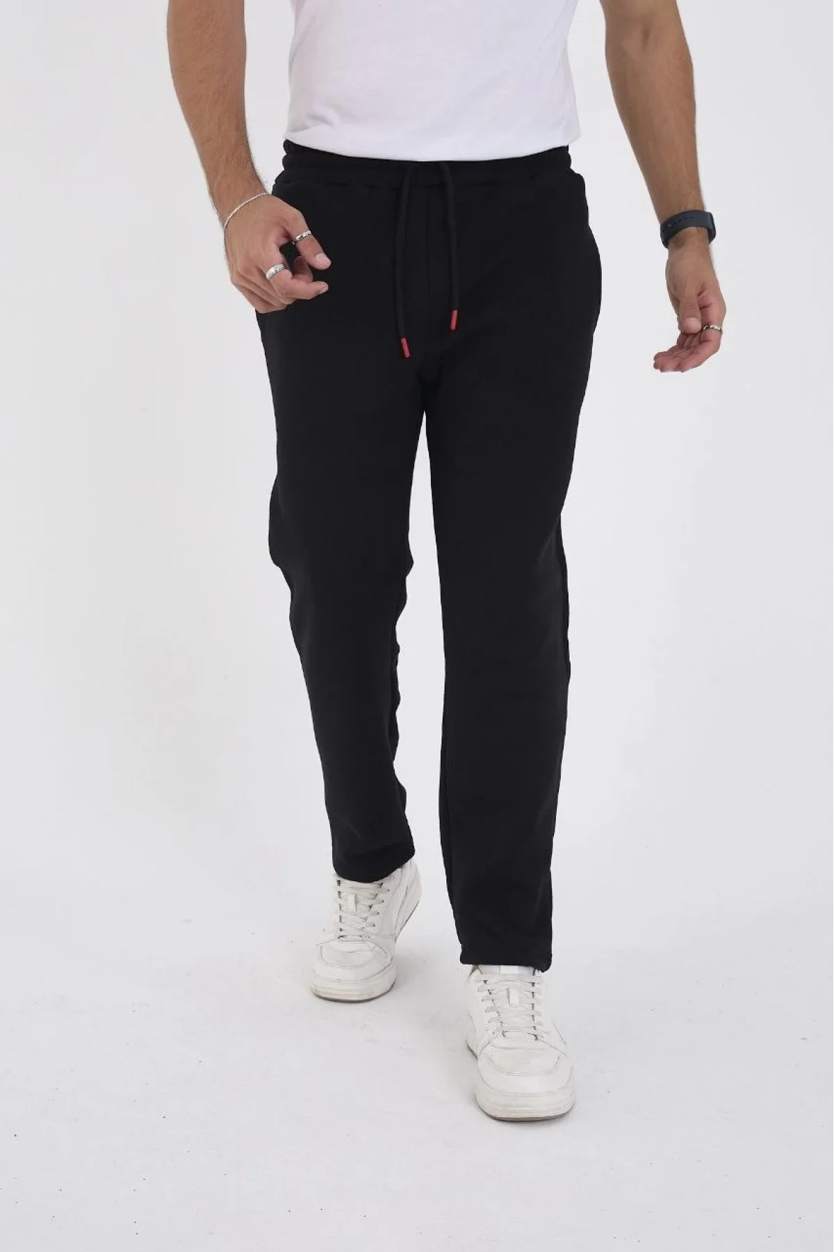 Erkek Üç İplik Basic Eşofman Pantolon - Siyah