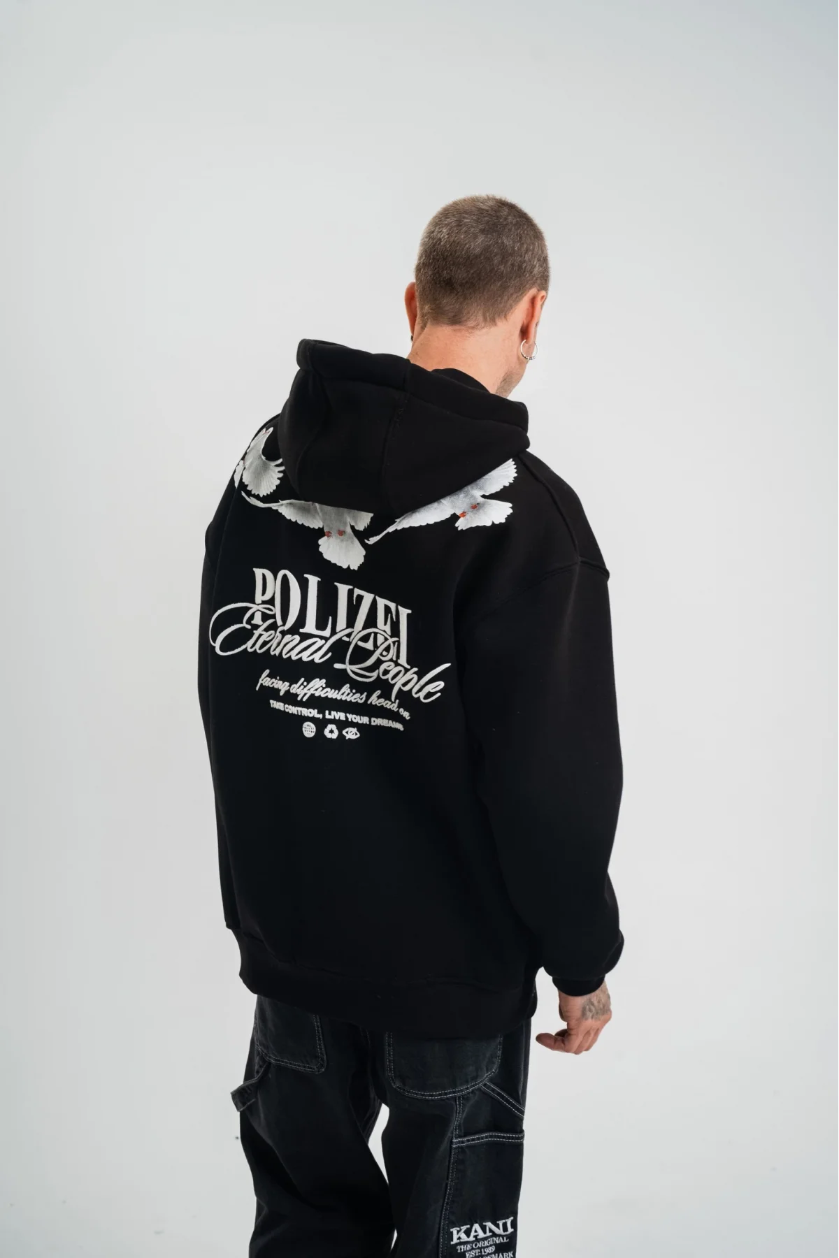 Unisex Uzun Kol Bisiklet Yaka Yıkamalı SweatShirt - Siyah