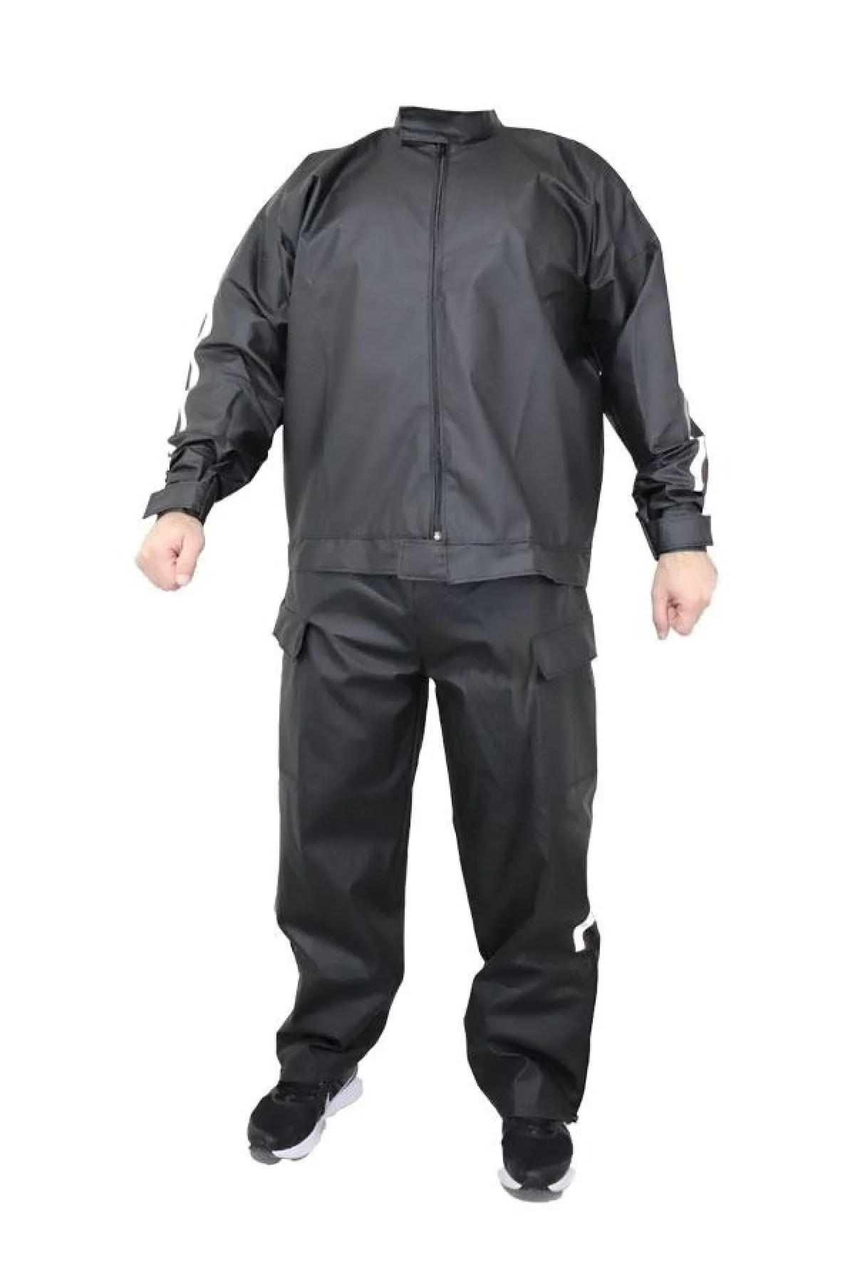 Yağmurluk Takım (Bahçıvan Tipi Askılı Pantolon ve Mont) - Siyah