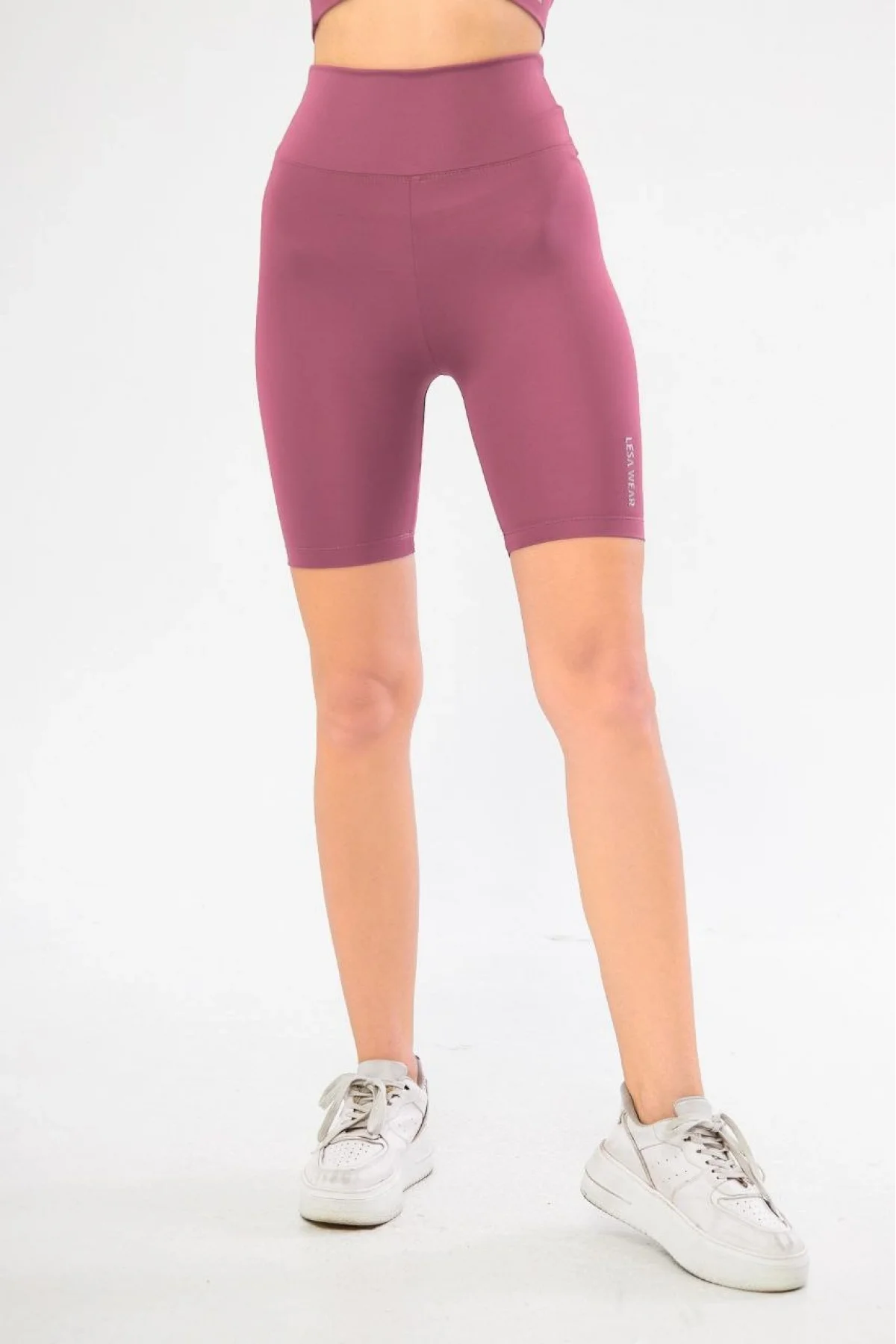 Yüksek Bel Biker Sporcu Şort - Gül Kurusu
