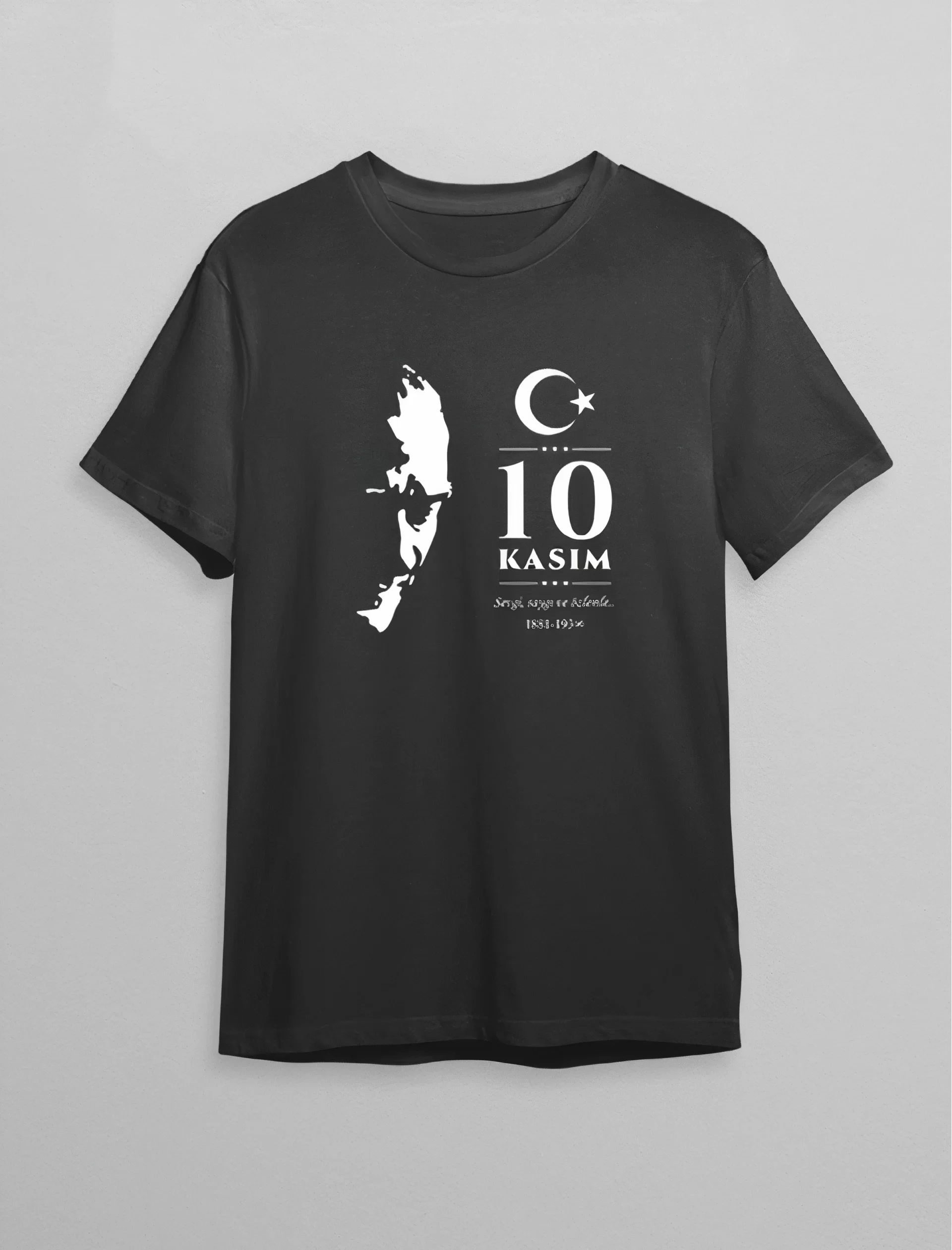 10 Kasım Atatürk Baskılı T-shirt - Siyah