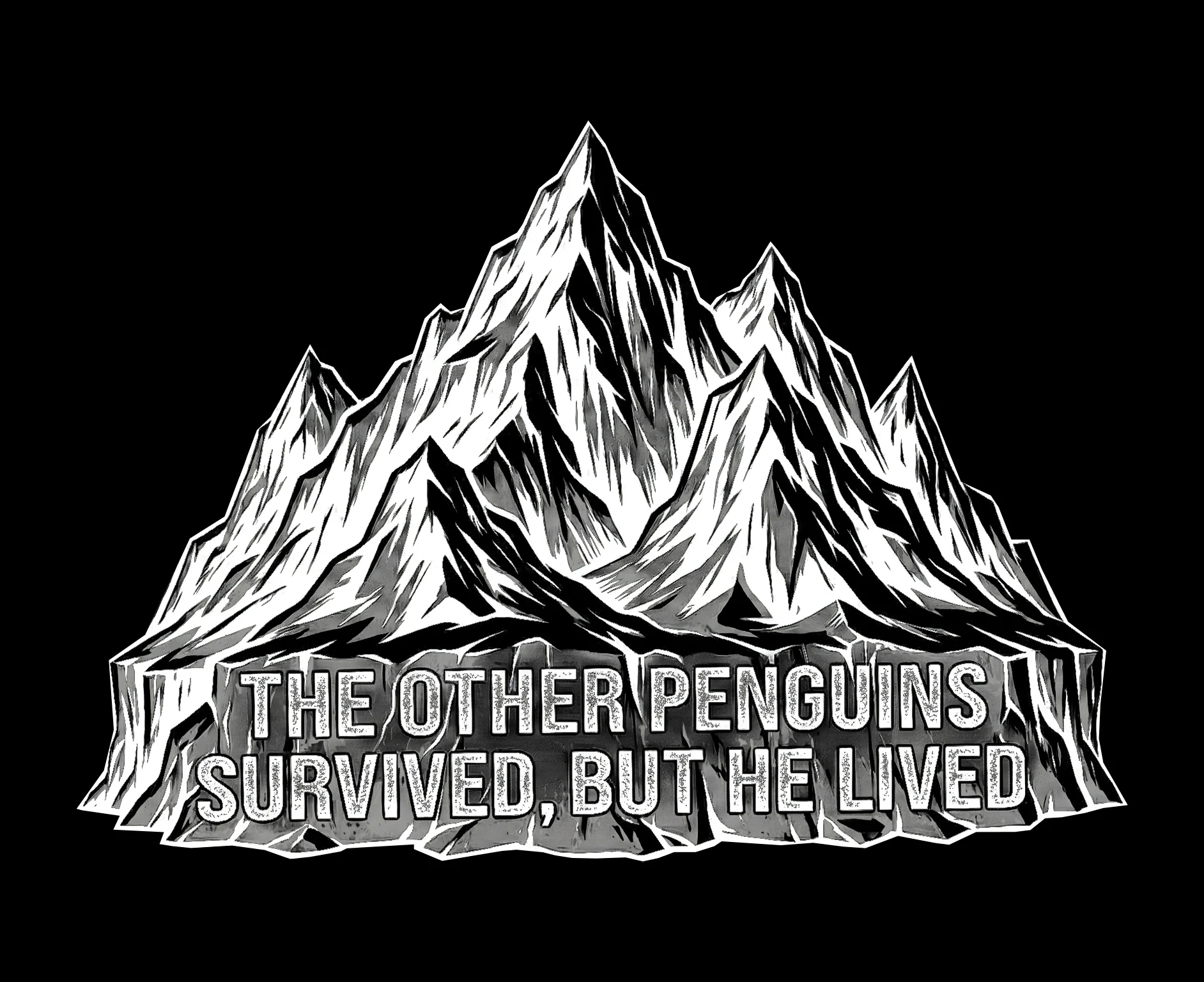 Erkek Nihilist Penguen Temalı Oversize Kapüşonlu Sweatshirt - Siyah Görsel 4