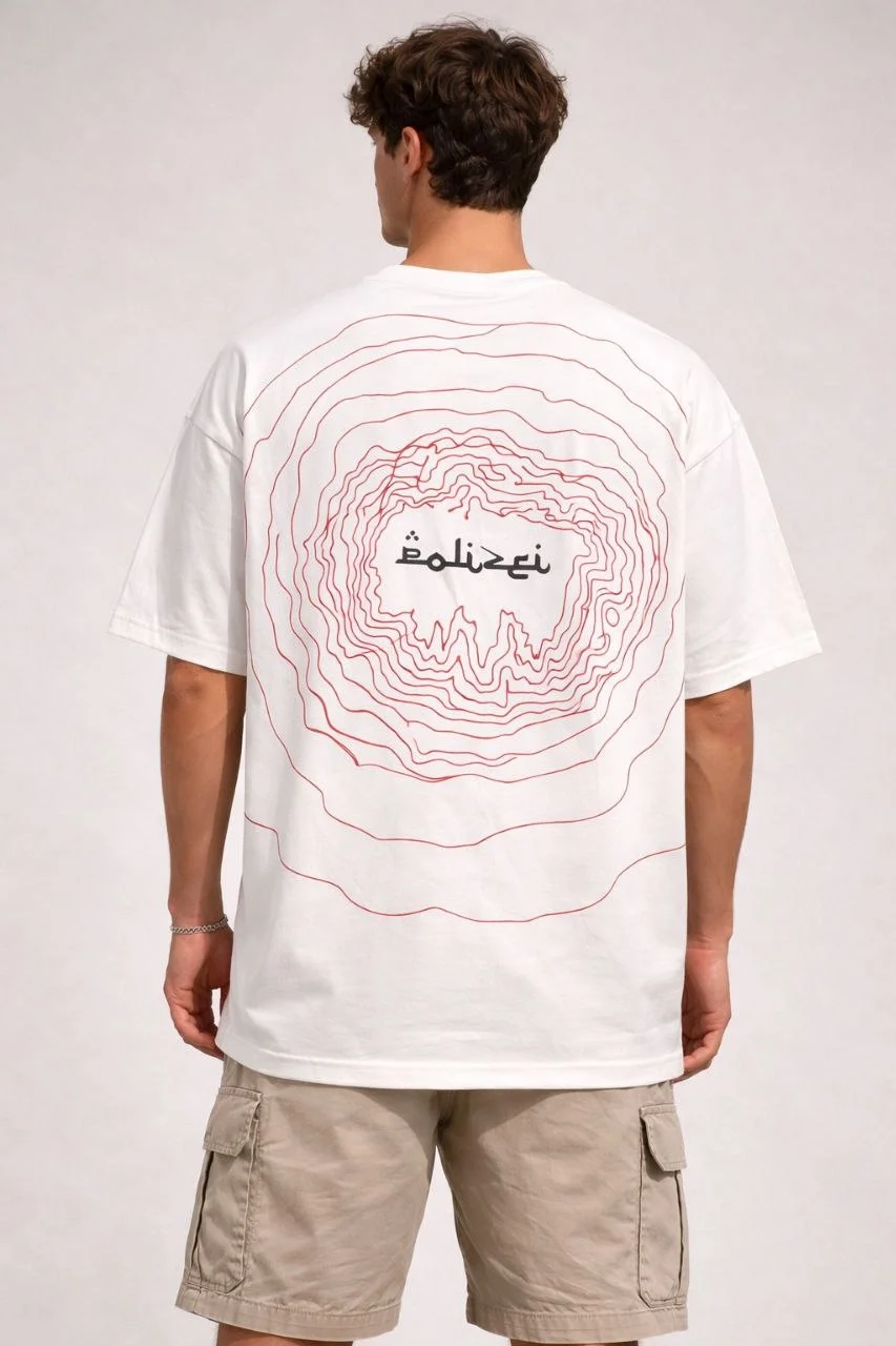 Erkek Kısa Kol Yazlık Tişört Bisiklet Yaka Baskılı Oversize T-Shirt - Beyaz