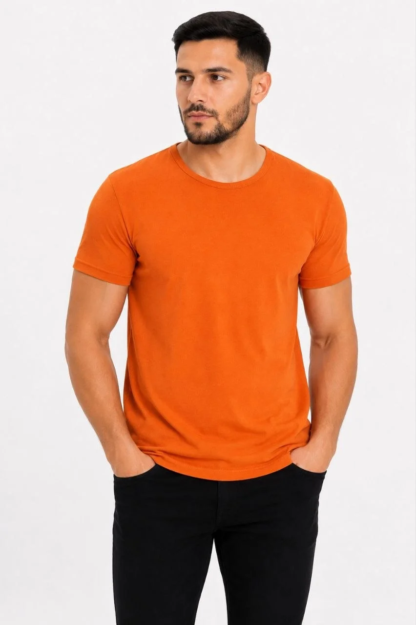 Erkek Basic Tişört Bisiklet Yaka Kısa Kol Günlük Yazlık Slim fit T-Shirt