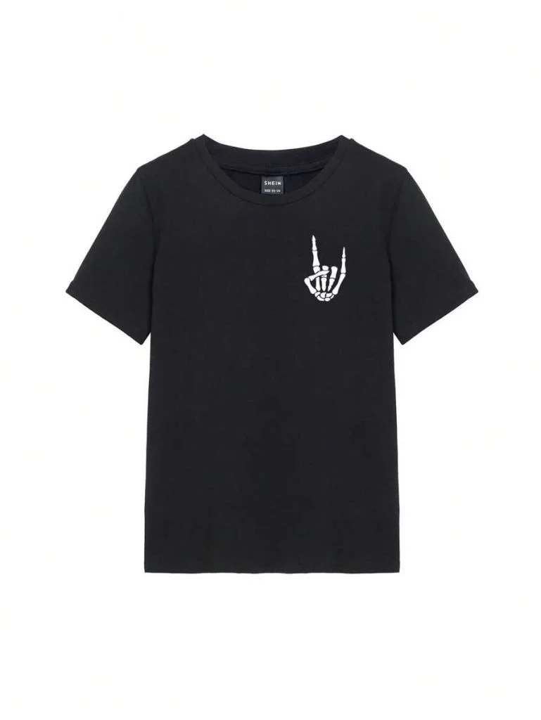 Baskılı Kadın T-shirt - Siyah Görsel 2