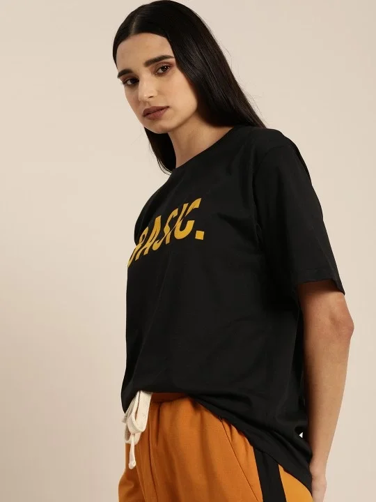 Baskılı Kadın T-shirt - Siyah Görsel 2