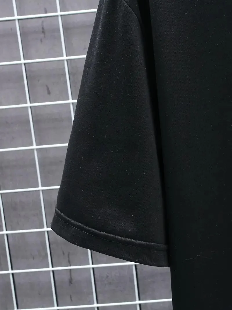 20/1 Penye Compack FUTRE Baskılı Oversize Kısa Kol Bisiklet Yaka T-shirt - Siyah Görsel 3