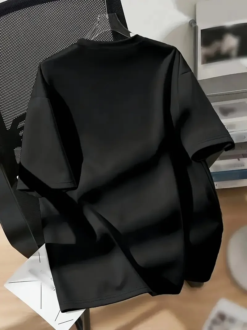 20/1 Penye Compack New York Baskılı Oversize Kısa Kol Bisiklet Yaka T-shirt - Siyah Görsel 2