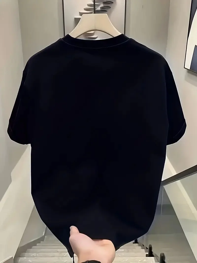20/1 Penye Compack Day One Baskılı Oversize Bisiklet Yaka T-shirt - Siyah Görsel 2