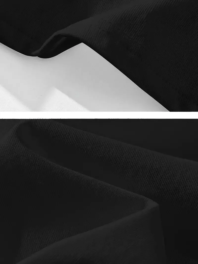 20/1 Penye Compack Gözlüklü Ayı Baskılı Oversize Bisiklet Yaka Erkek T-shirt - Siyah Görsel 2