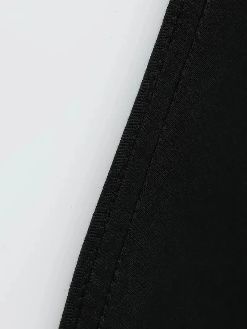 Büyük Beden Erkek "Whatever" Baskılı Tişört, Oversize Erkekler İçin Yaz Modası Kısa Kollu Tişörtler - Siyah Görsel 4