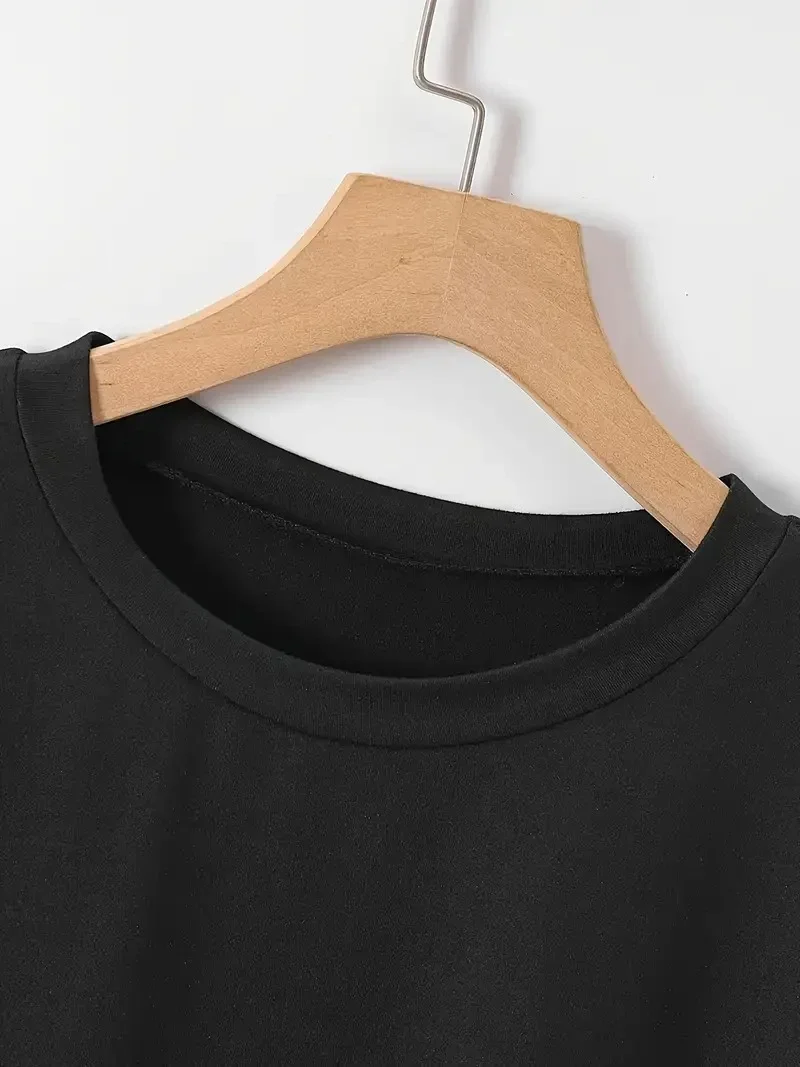 20/1 Penye Compack New York Baskılı Oversize Kısa Kol Bisiklet Yaka T-shirt - Siyah Görsel 3