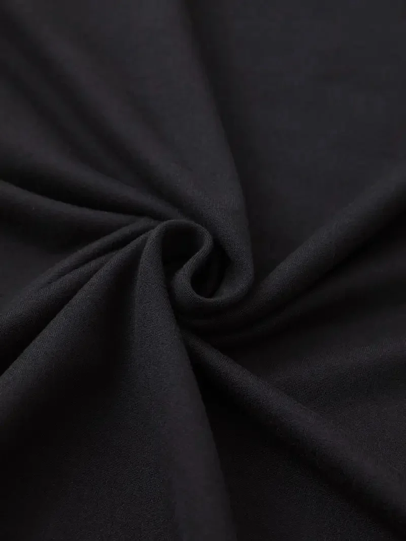 20/1 Penye Compack Baskılı Oversize Bisiklet Yaka Kısa Kol Yazlık T-shirt - Siyah Görsel 2