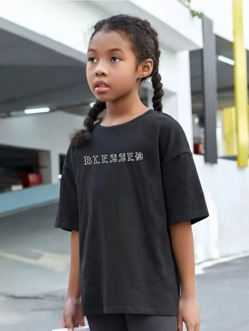 Çocuk Unisex Baskılı T-Shirt - Siyah