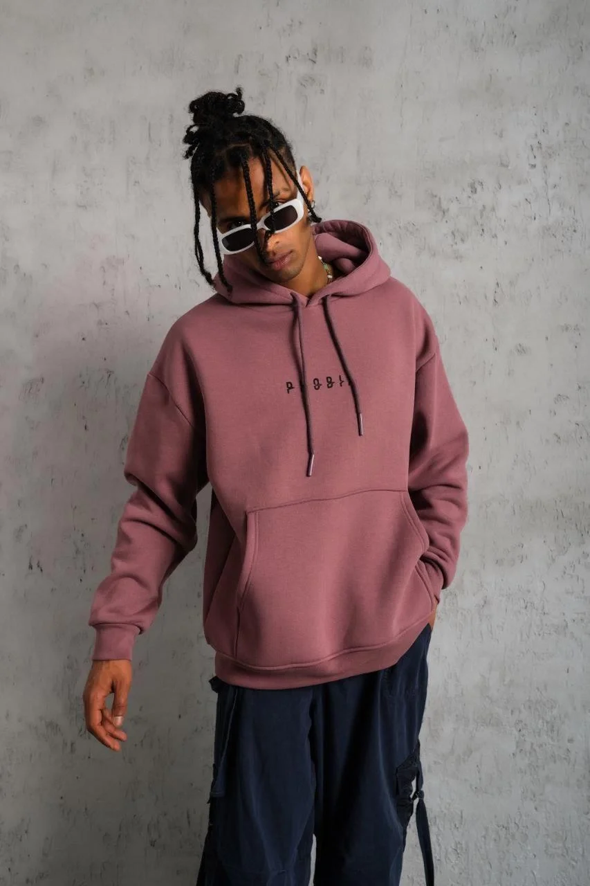 Erkek Astronot Baskılı Kapüşonlu Sweat - Gül Kurusu Görsel 4