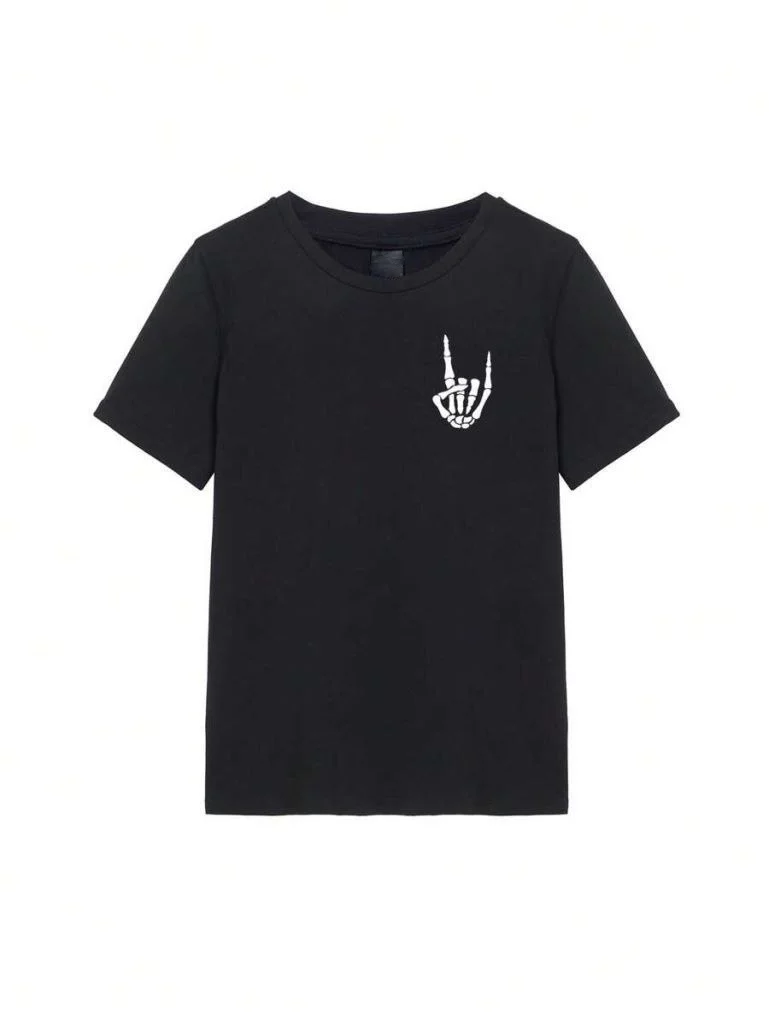 Erkek Baskılı Oversize T-shirt - Siyah Görsel 3