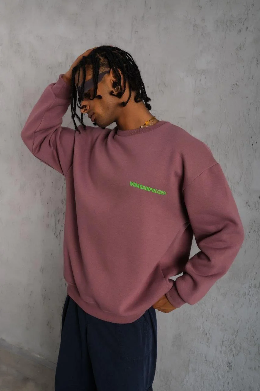 Erkek Baskılı Sweat - Gül Kurusu Görsel 2