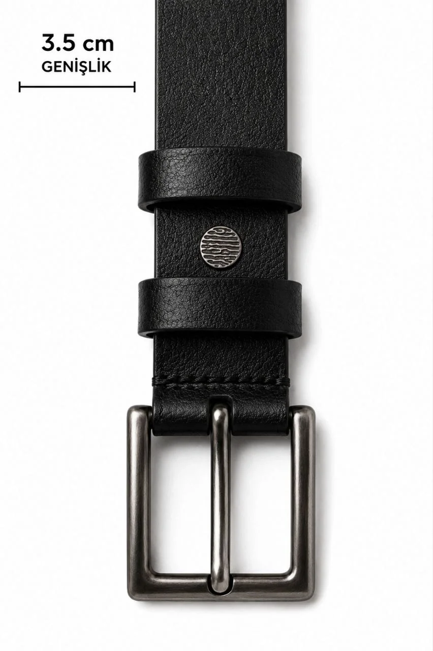 Erkek Hakiki Deri 3.5 cm Klasik Kemer Metal Tokalı Günlük ve Klasik Kullanım