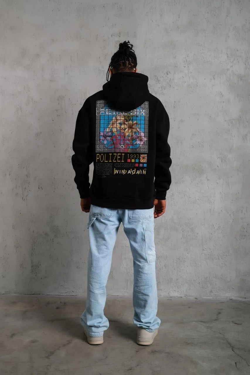 Erkek Patel Six Baskılı Kapüşonlu Sweat - Siyah Görsel 3